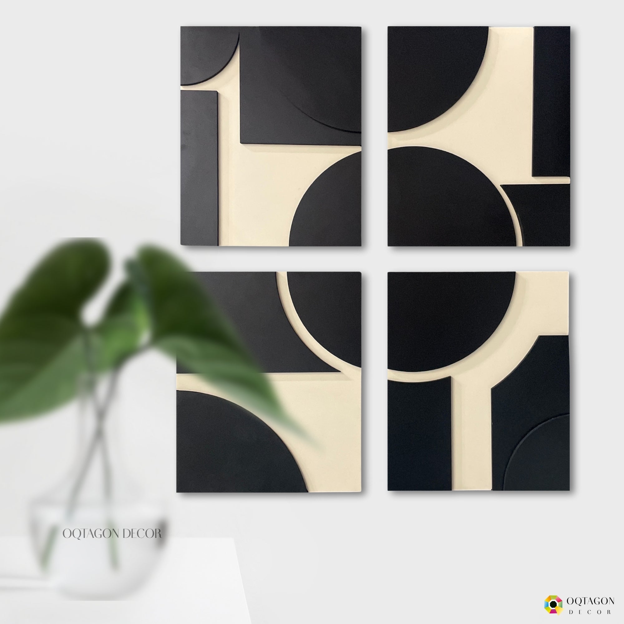 Minimalist Abstract Geometric Wall Art 4 Piece set