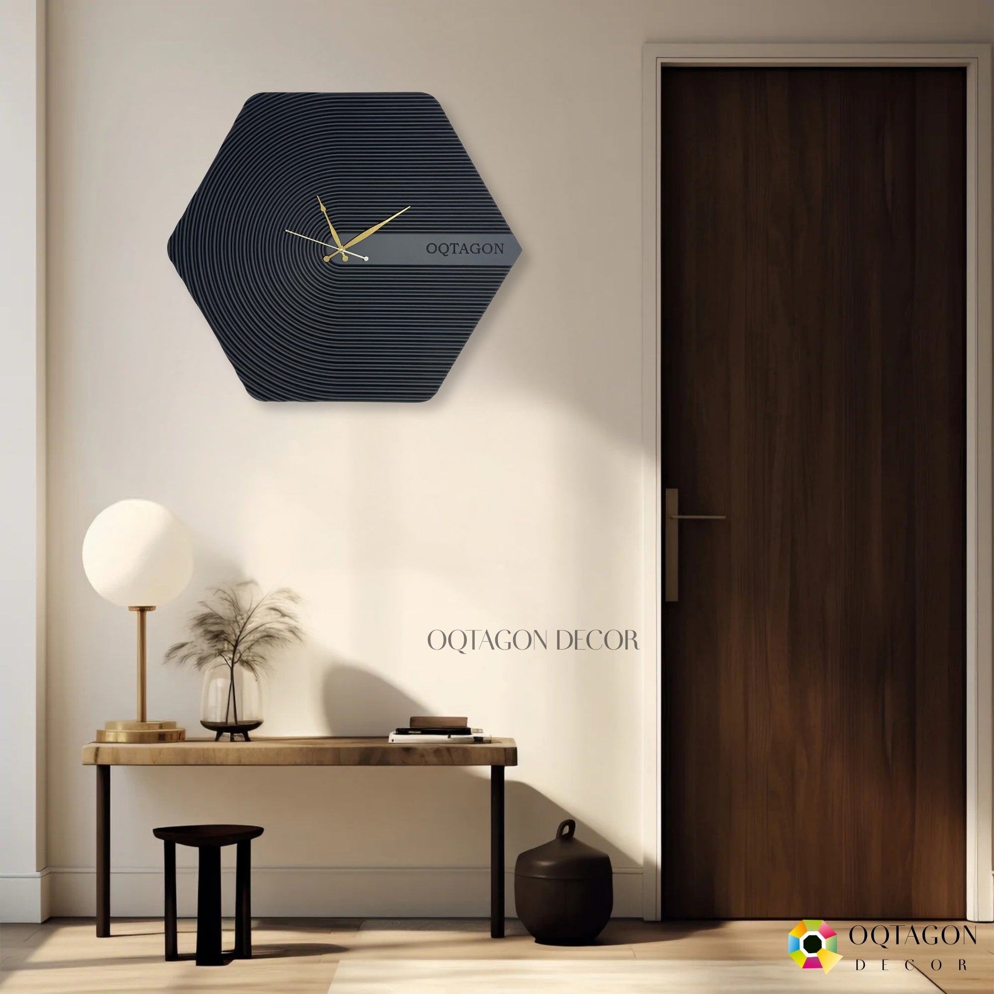 The Hexora Lux Series wall clock