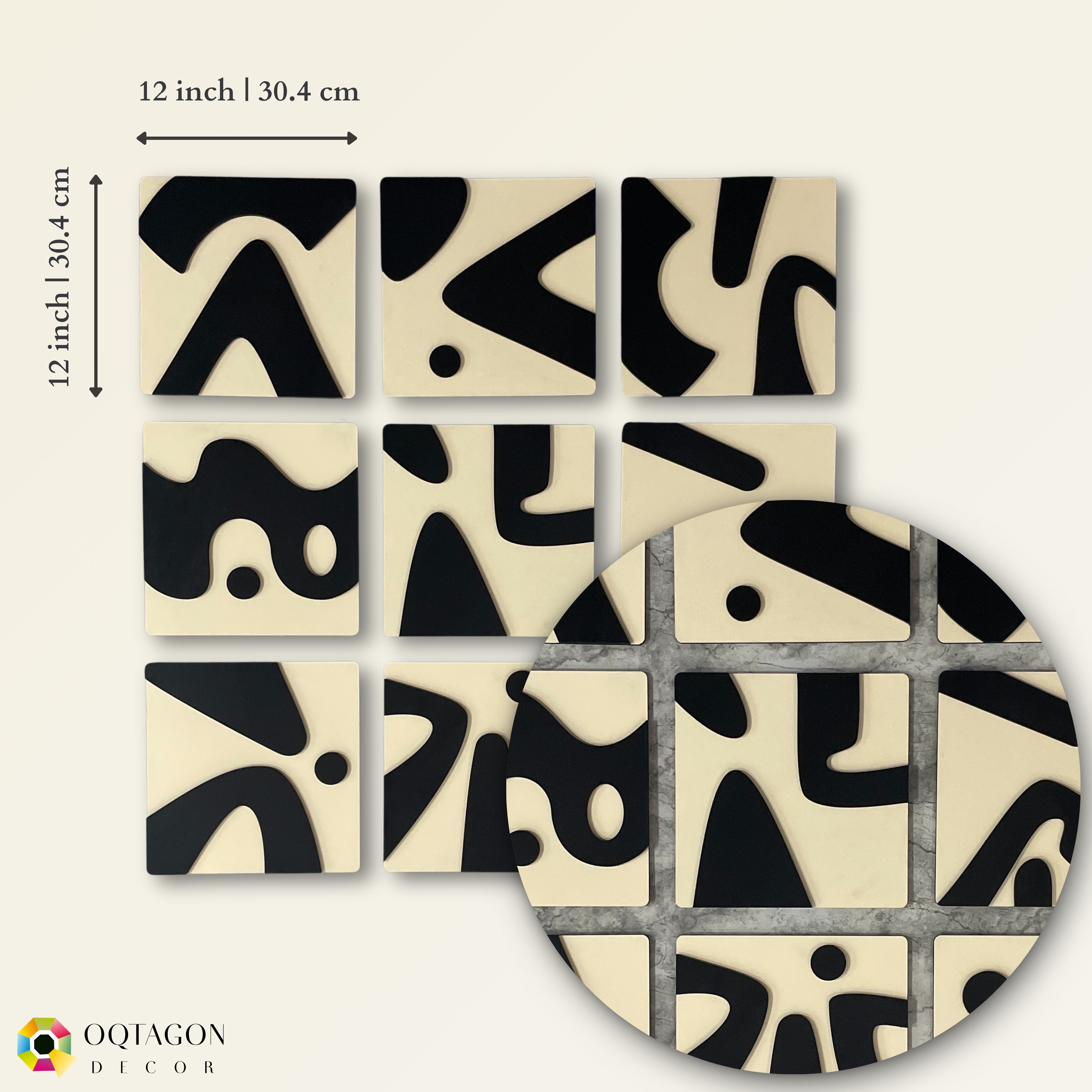 Geometry of Emotions – Abstract Wall Panels (Set of 9)