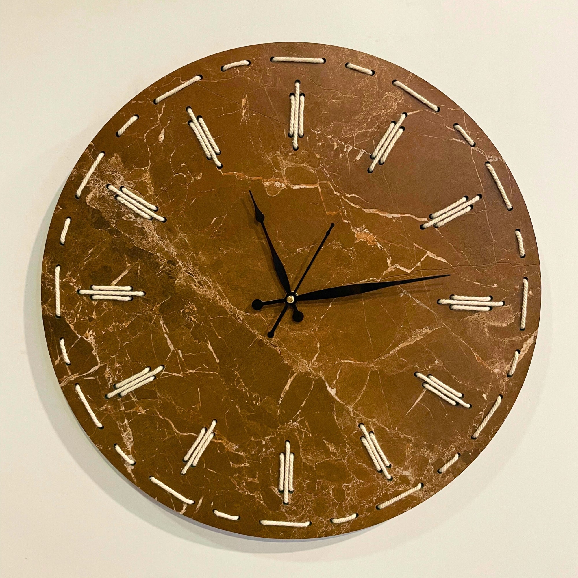 Elegant Thread Detailed Marble Finish Wall Clock Series