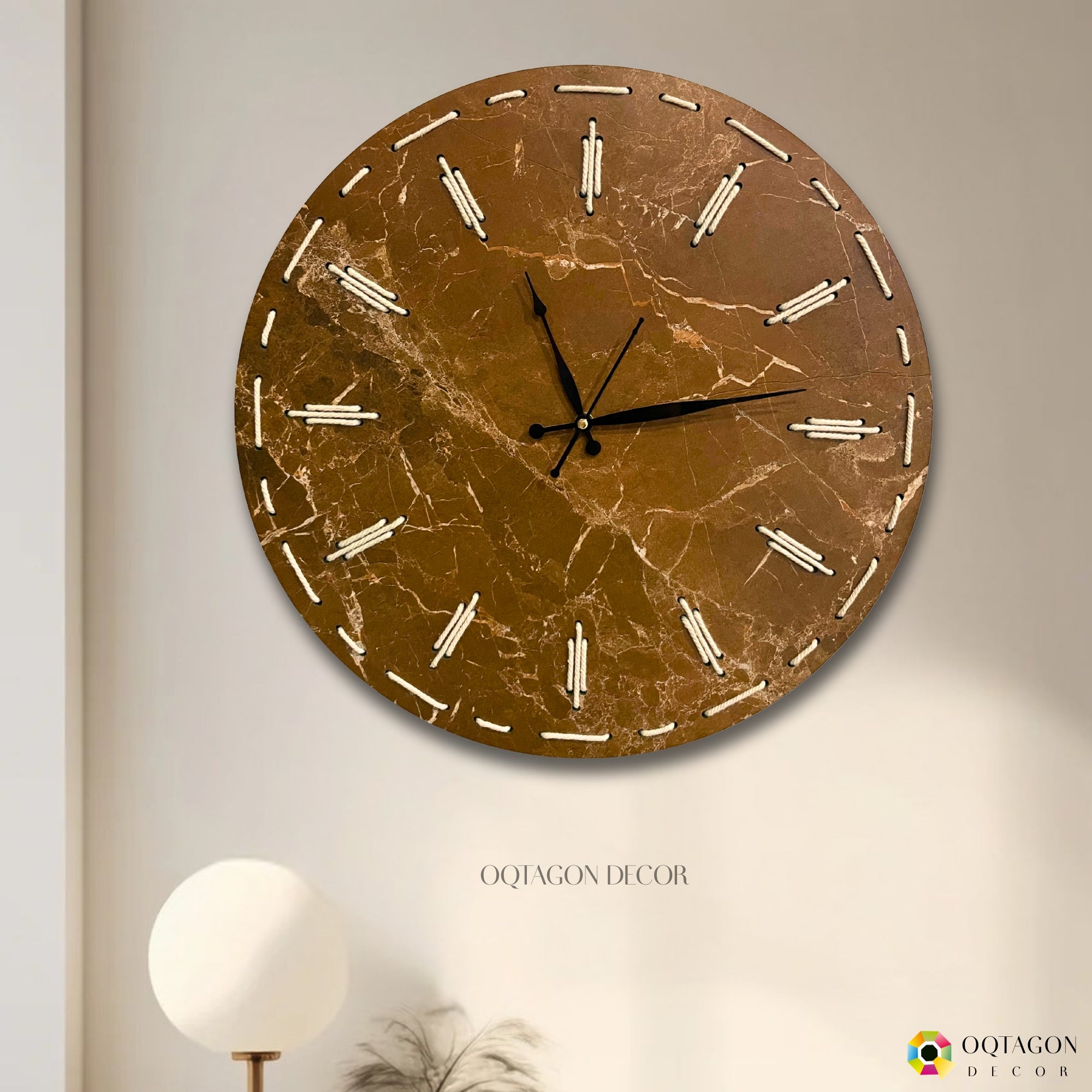 Elegant Thread Detailed Marble Finish Wall Clock Series
