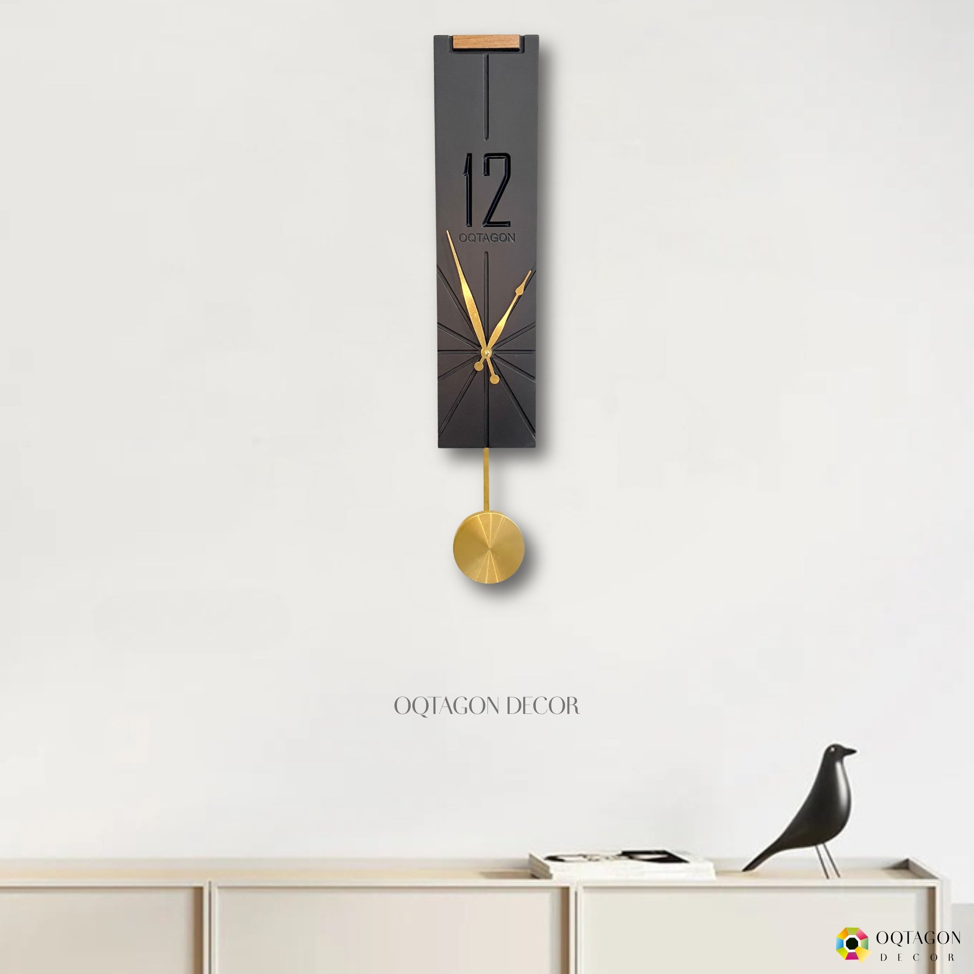 Vertical Aura - Designer Pendulum Wall Clock