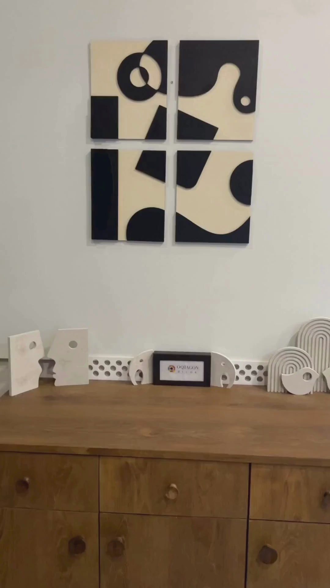 Modern Abstract Geometric Wall Art 4 Piece set