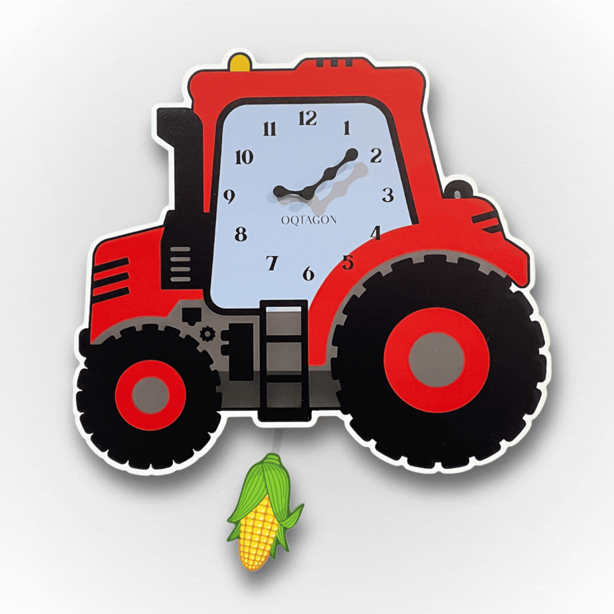 Little Farm Hero – Designer Tractor Kids Pendulum Wall Clock