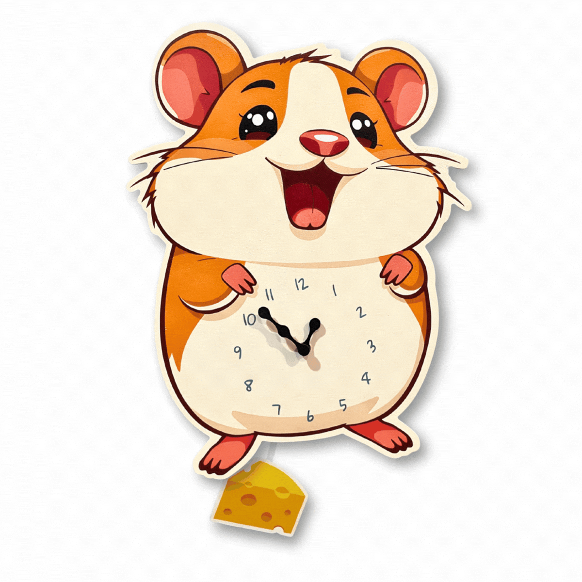 Cheeky Hammy – Designer Kids Pendulum Wall Clock