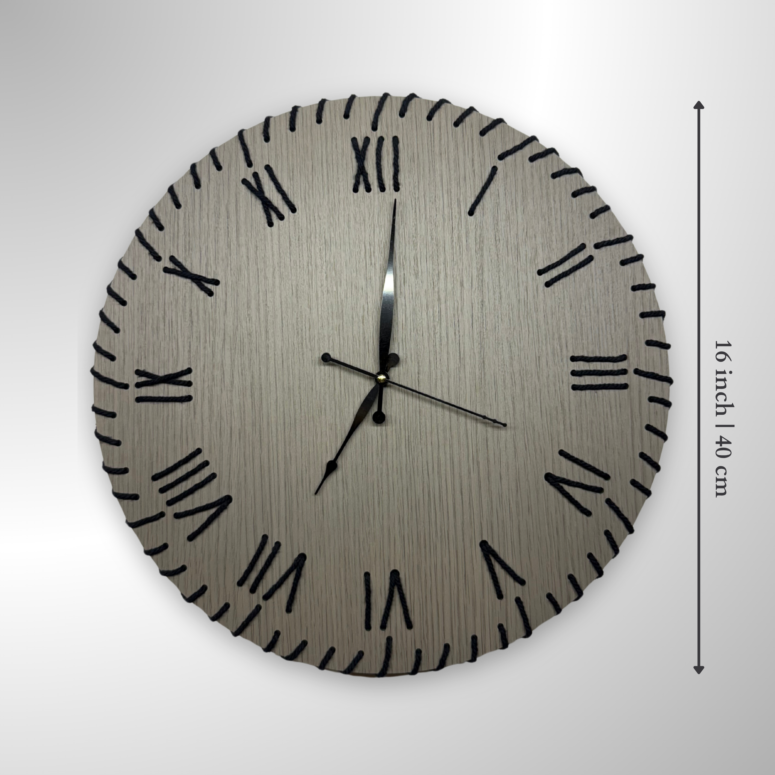 Handcrafted Thread Art Wall Clock with Roman Letters