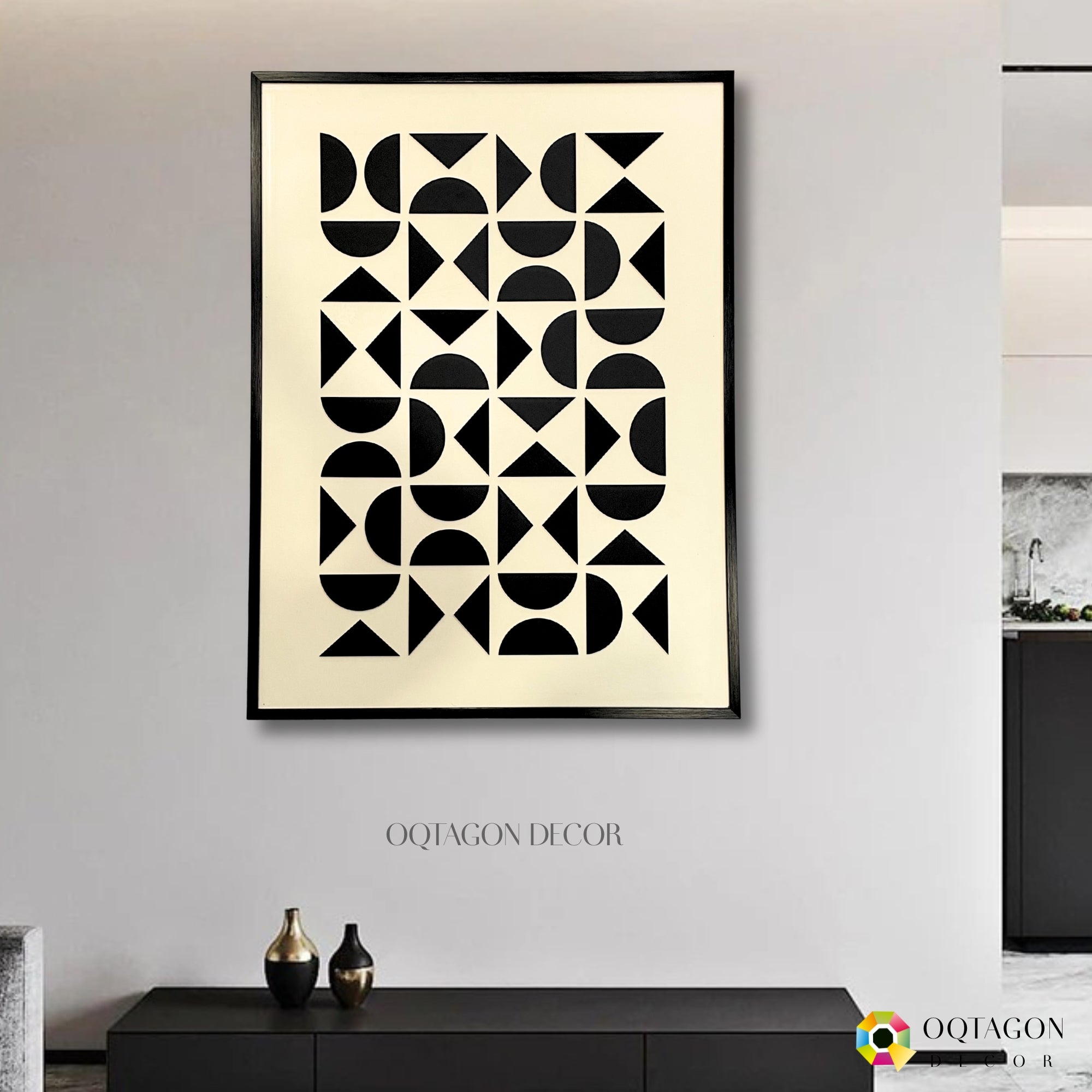 Echoes of Geometry - A Modern Abstract Shape Composition