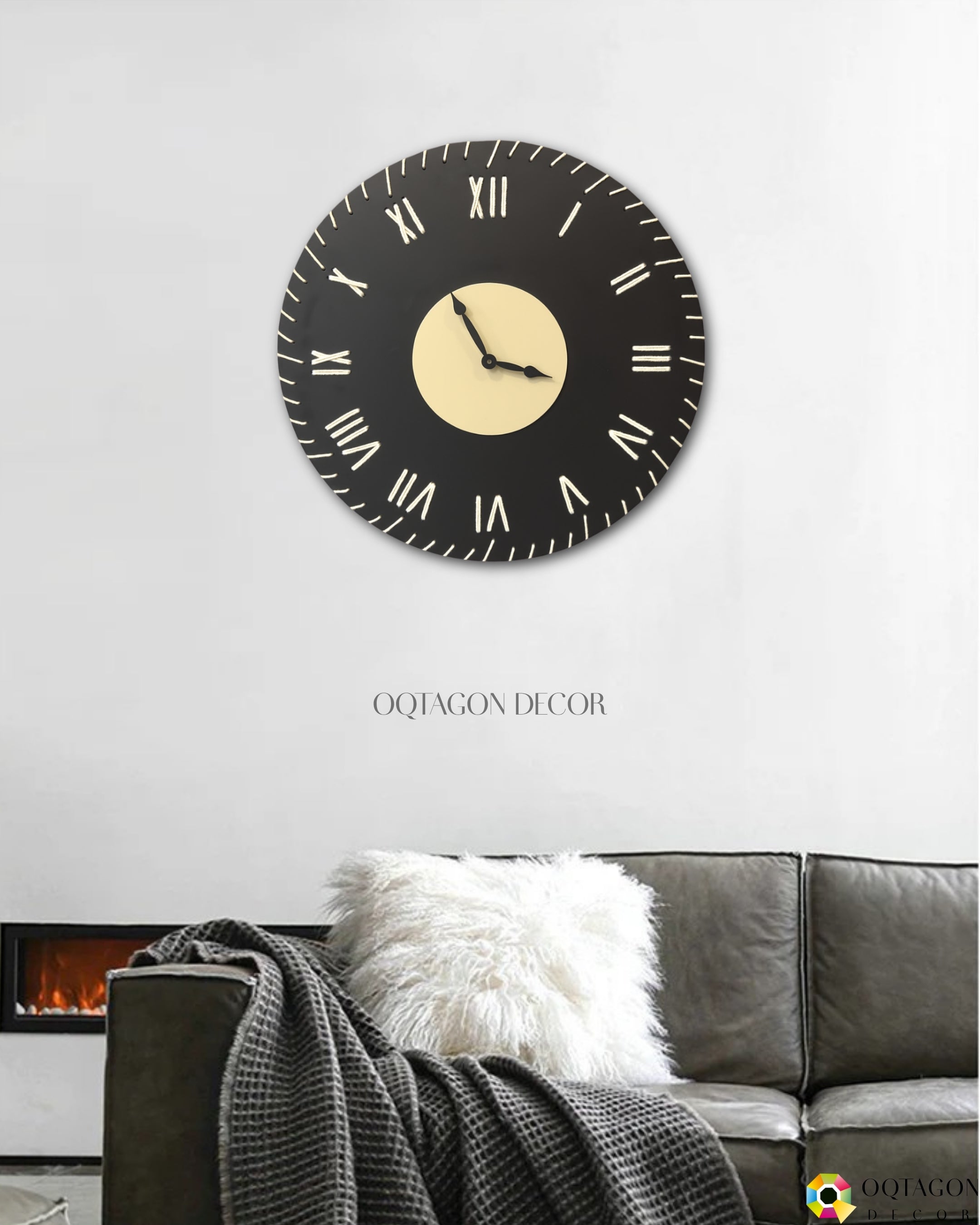 Elegant Threaded Roman Numeral Wall Clock Series