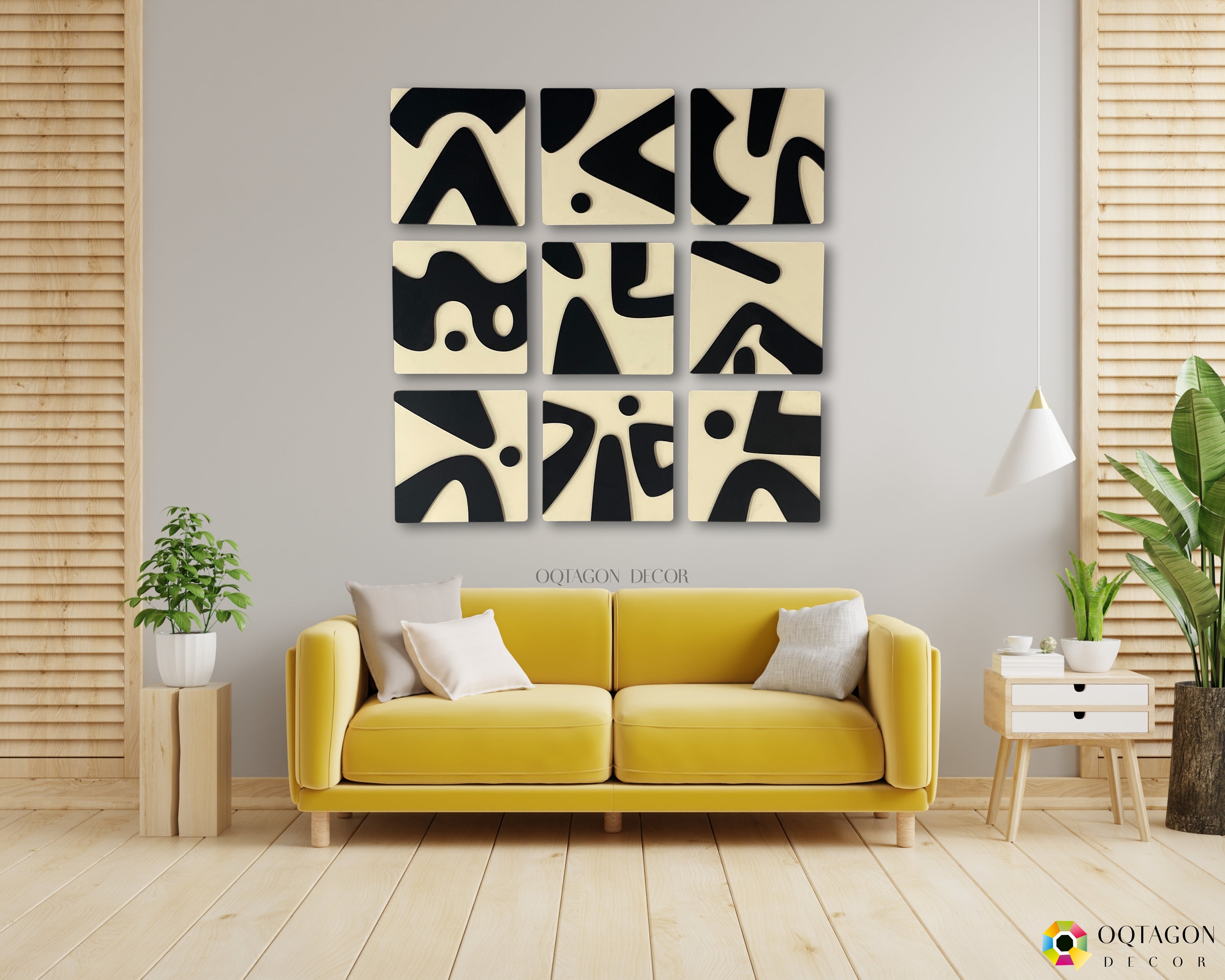 Geometry of Emotions – Abstract Wall Panels (Set of 9)