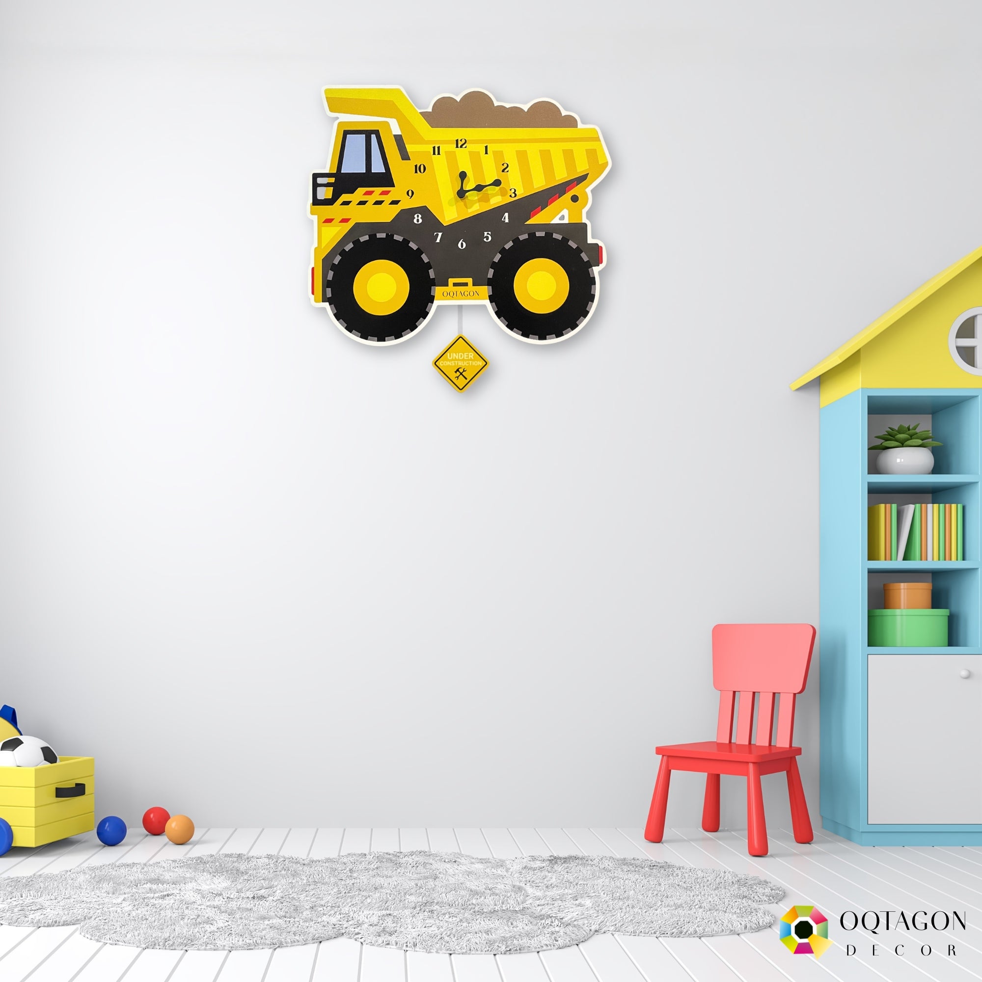 Mighty Dumper Truck – Designer Kids Pendulum Wall Clock