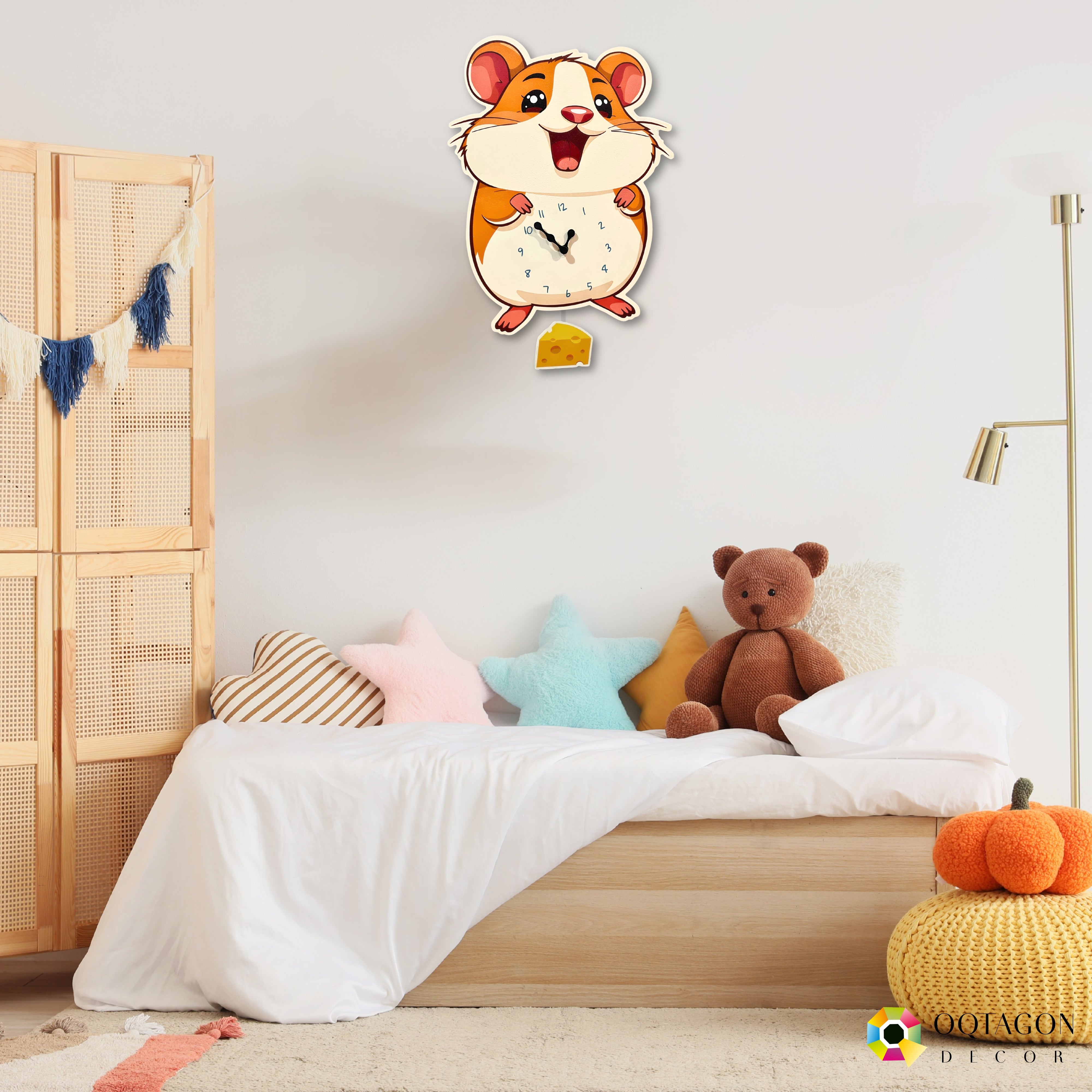 Cheeky Hammy – Designer Kids Pendulum Wall Clock