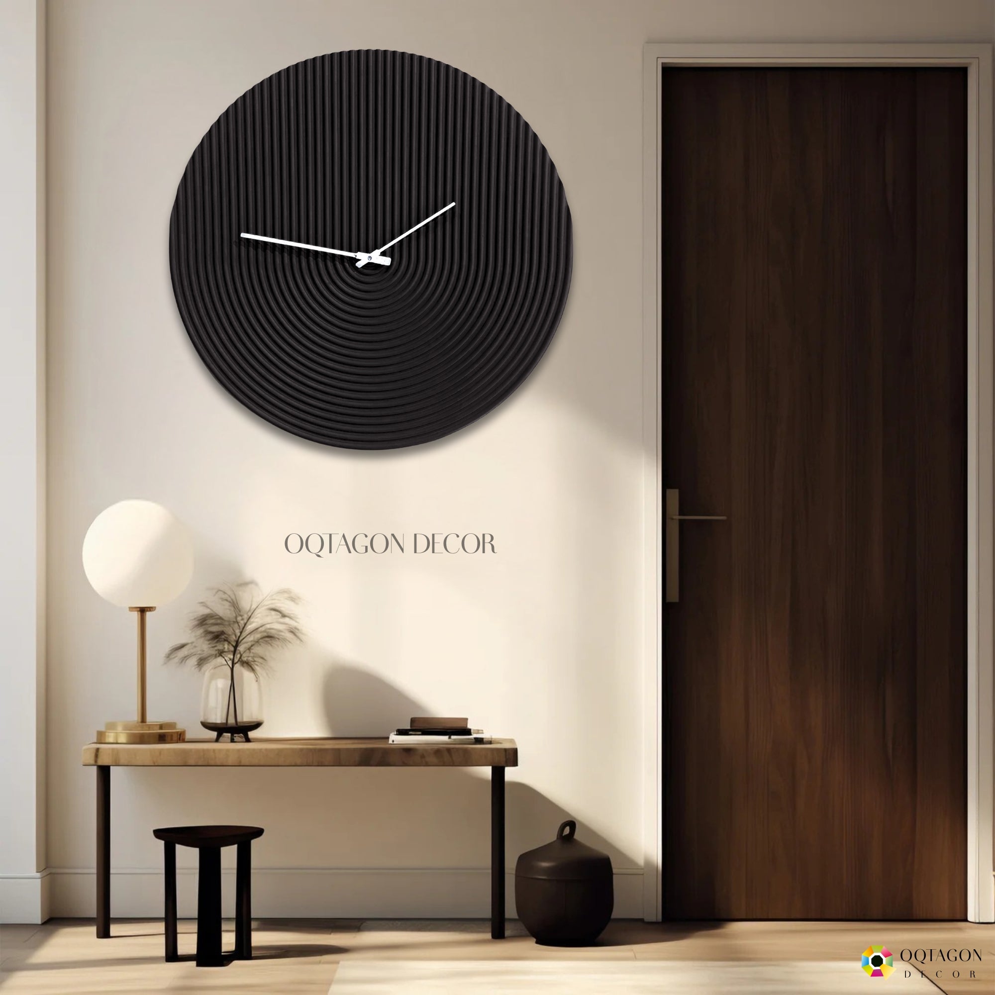 Contemporary Wall Clock – Geometric Circle Design for Elegant Interiors