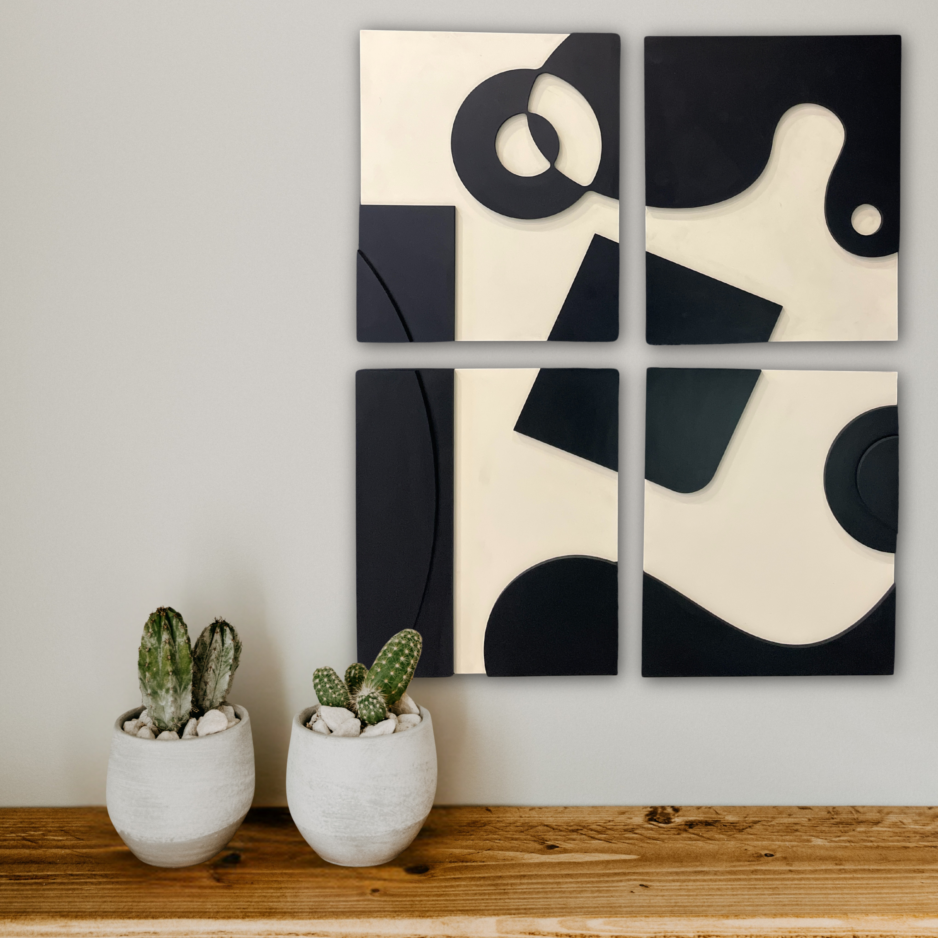 Modern Abstract Geometric Wall Art 4 Piece set