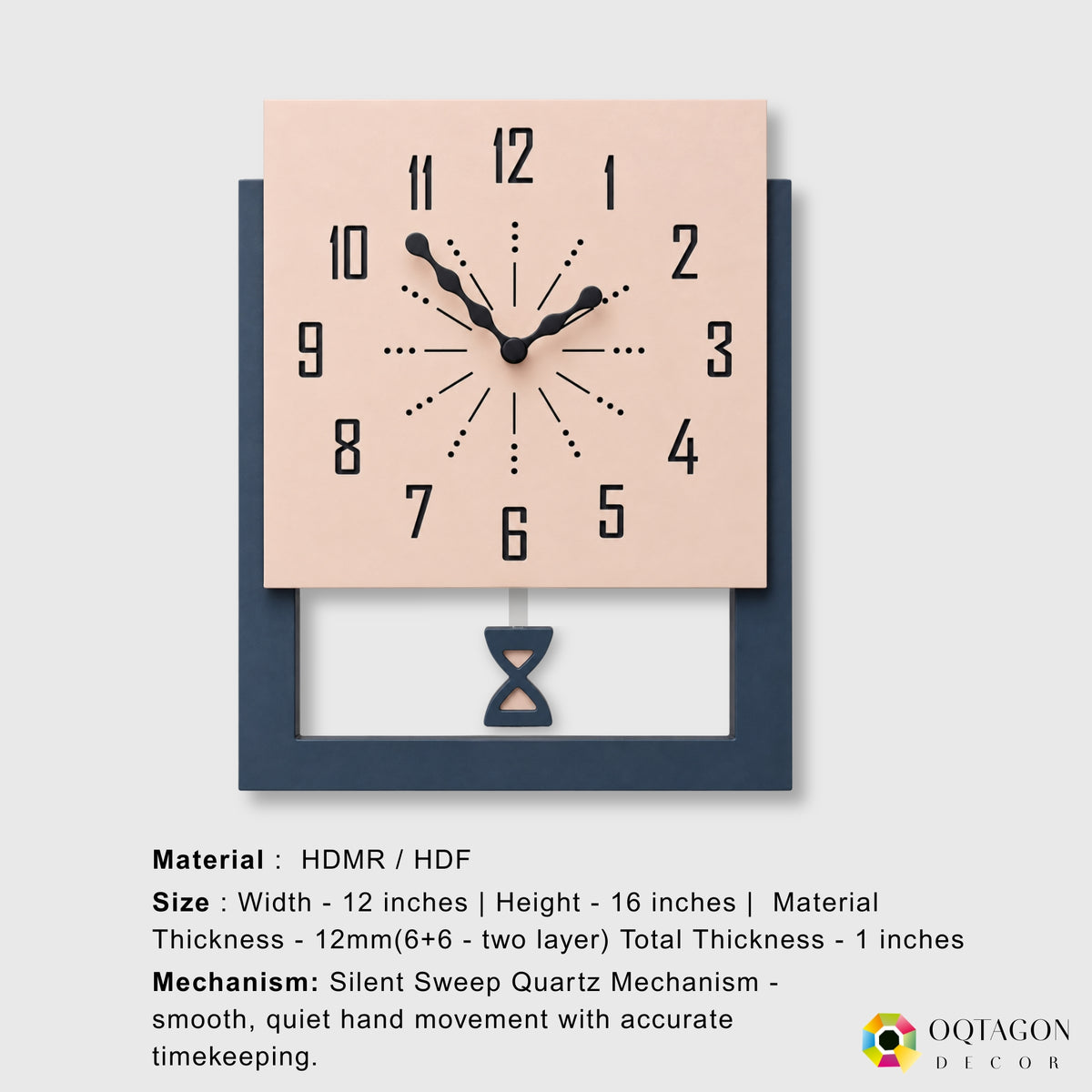 Aeternum Hourglass - Designer Pendulum Wall Clock