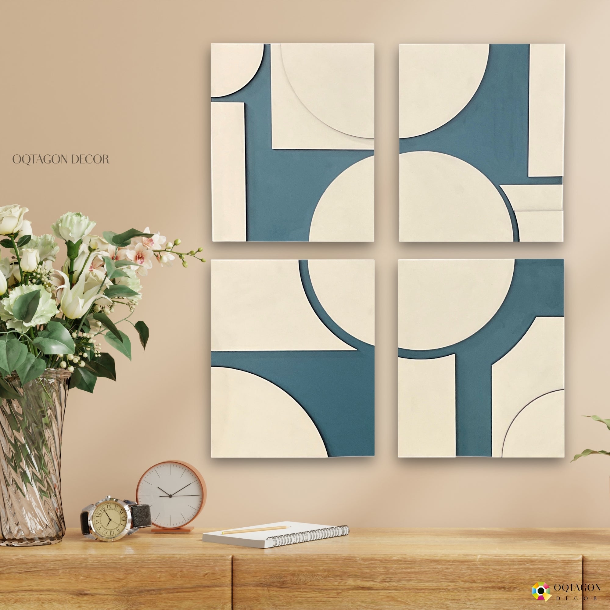 Minimalist Abstract Geometric Wall Art 4 Piece set
