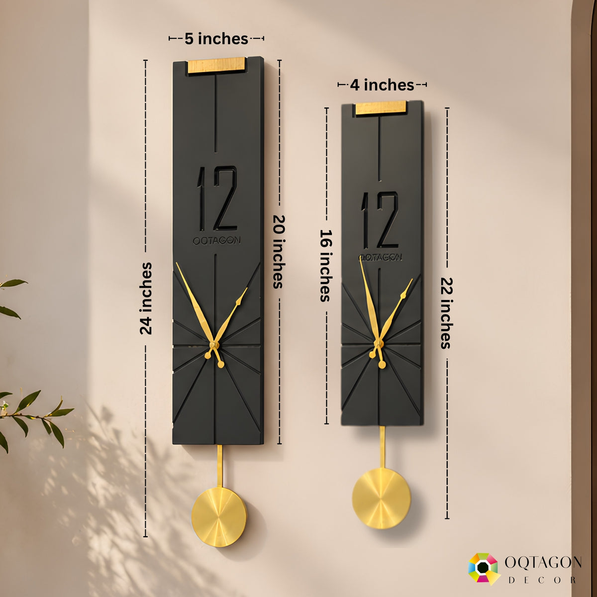 Vertical Aura - Designer Pendulum Wall Clock