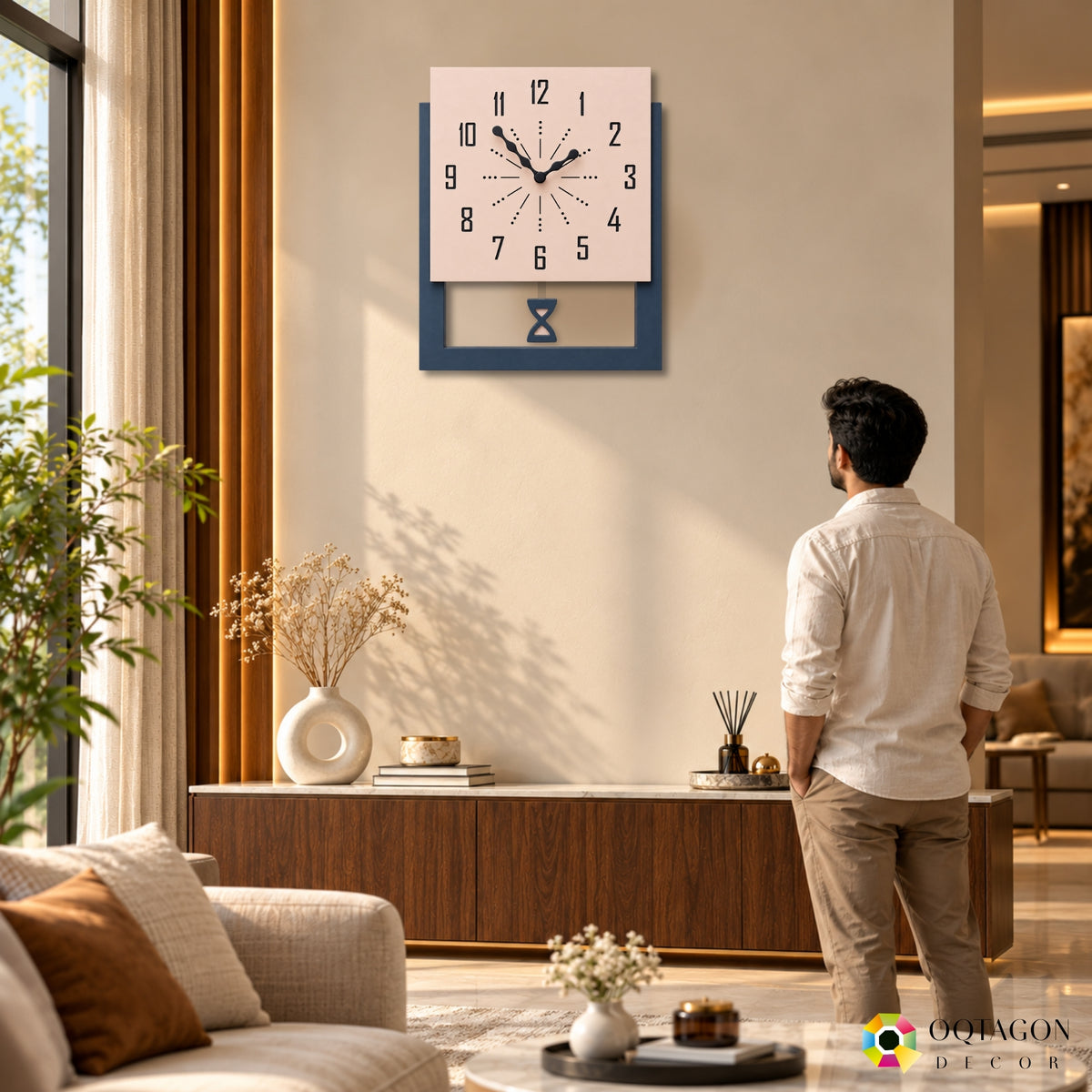 Aeternum Hourglass - Designer Pendulum Wall Clock