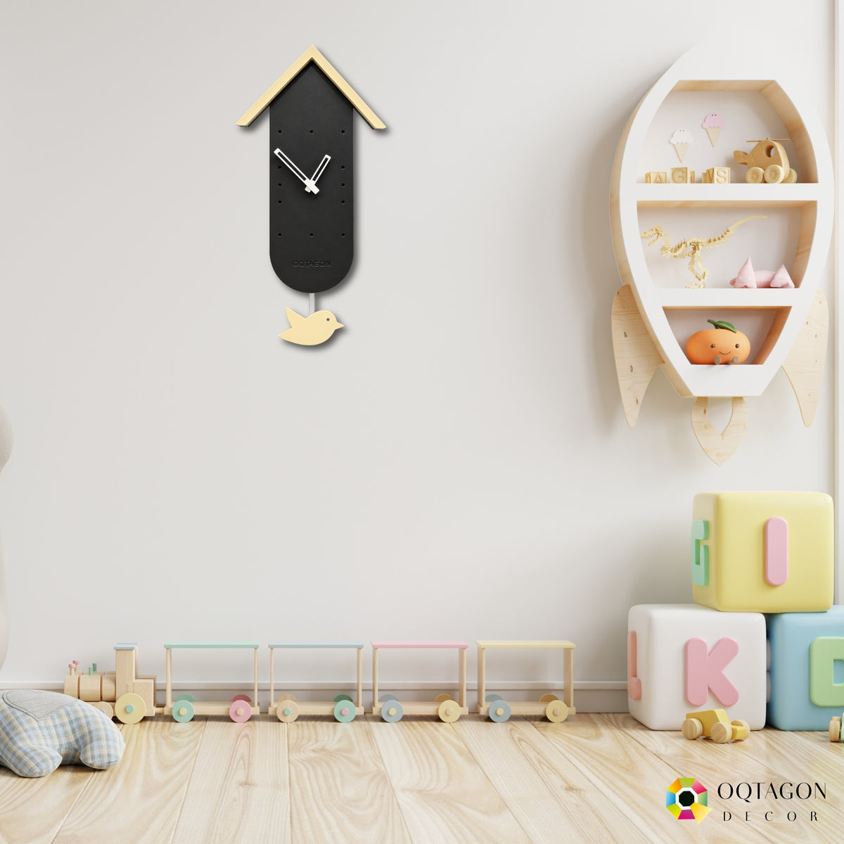 Birdhouse - Designer Bird Pendulum Wall Clock