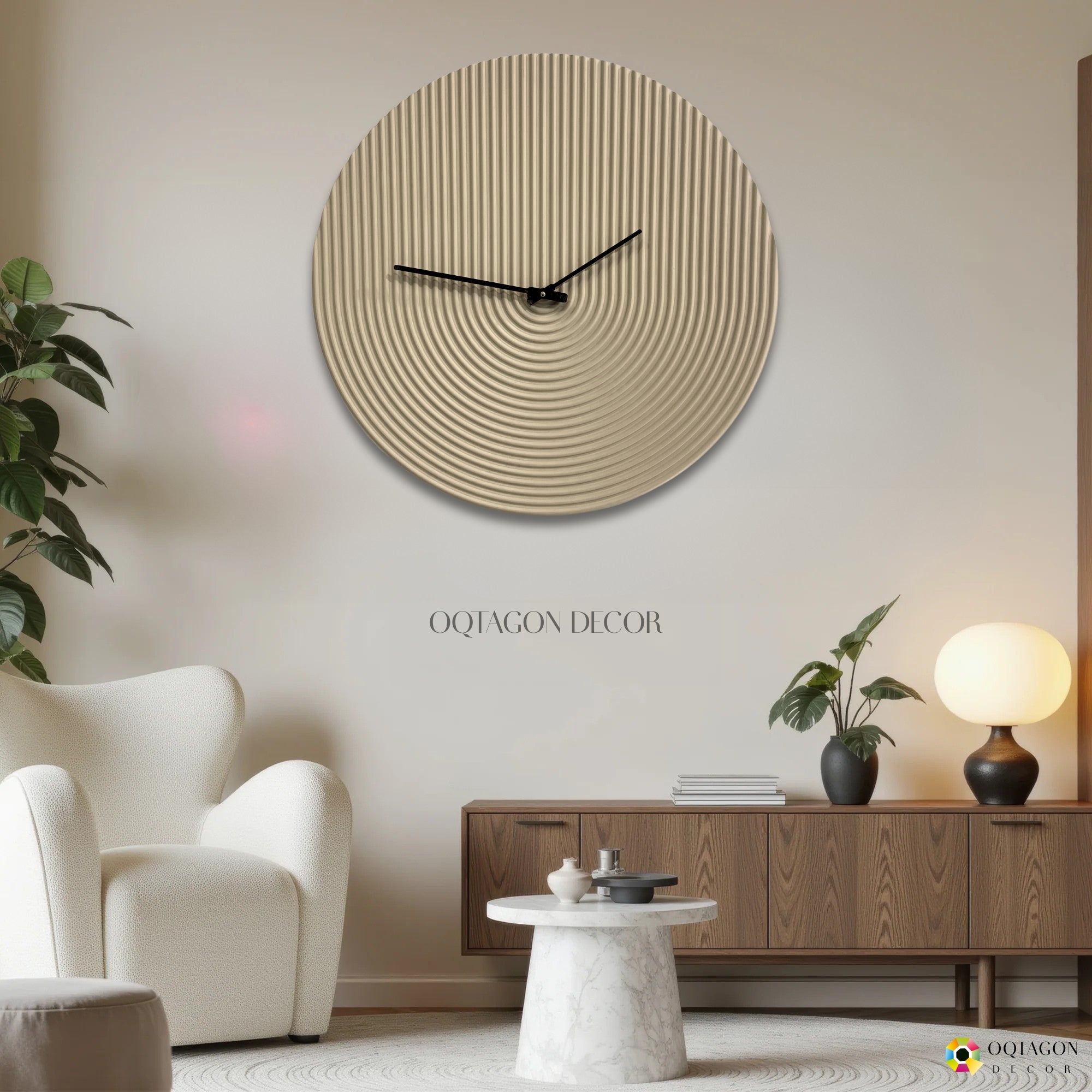 Contemporary Wall Clock – Geometric Circle Design for Elegant Interiors