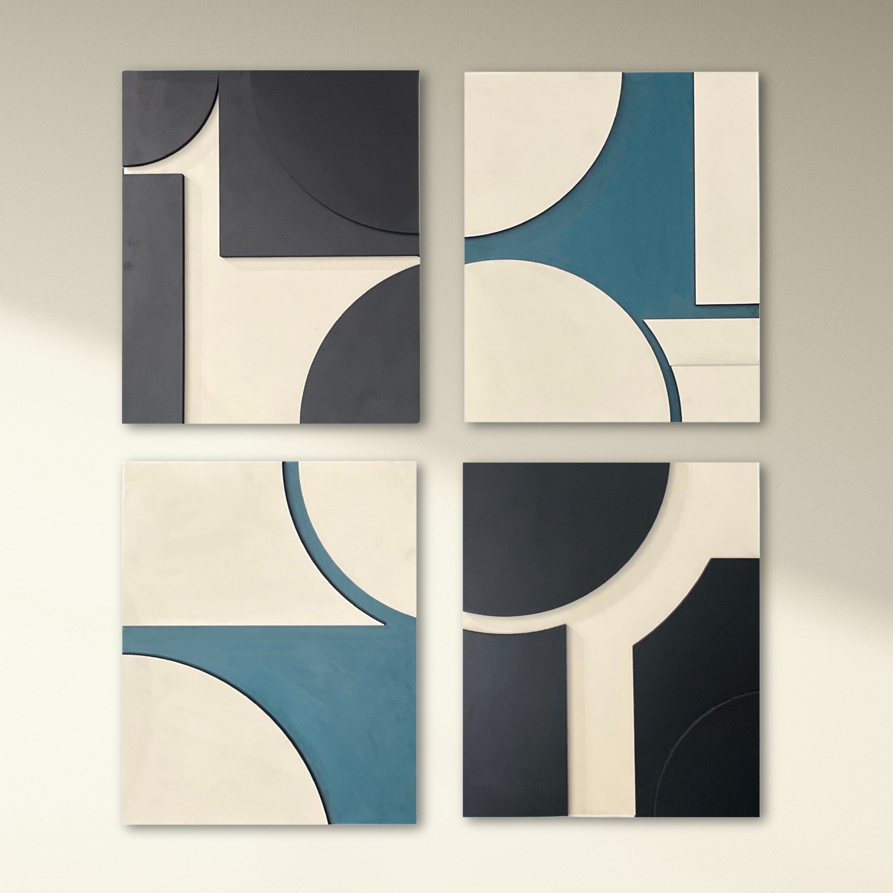 Minimalist Abstract Geometric Wall Art 4 Piece set