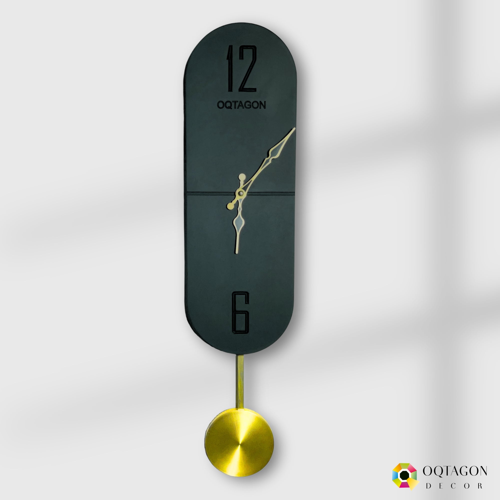 Vertical Noir – Designer Pendulum Wall Clock