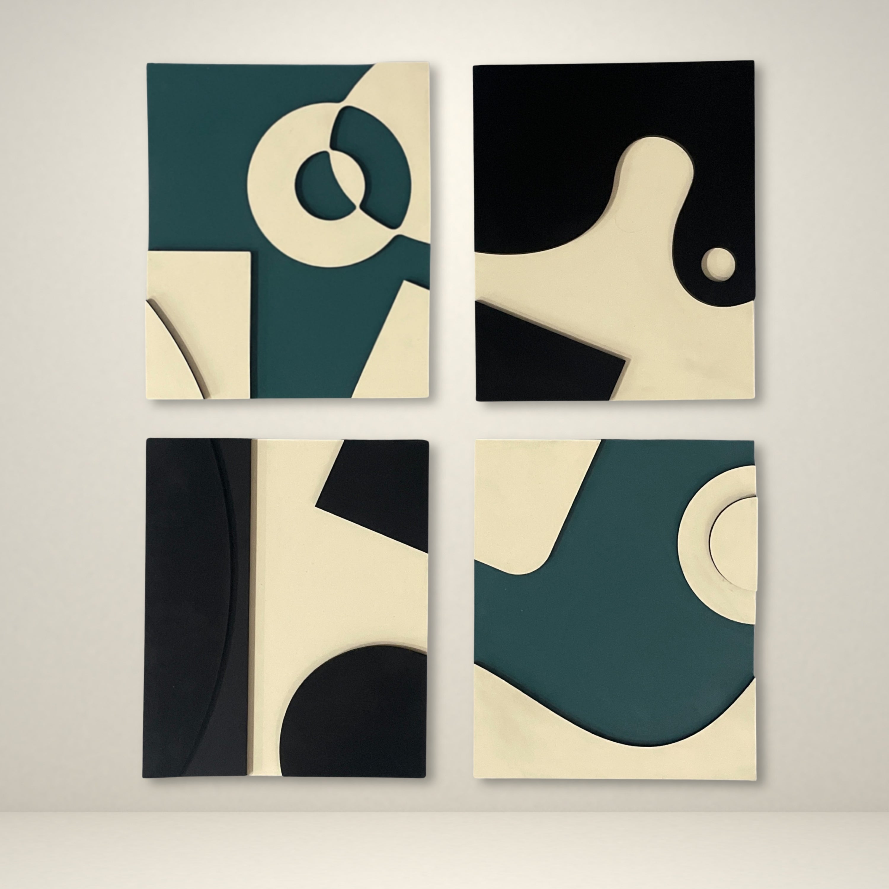 Modern Abstract Geometric Wall Art 4 Piece set