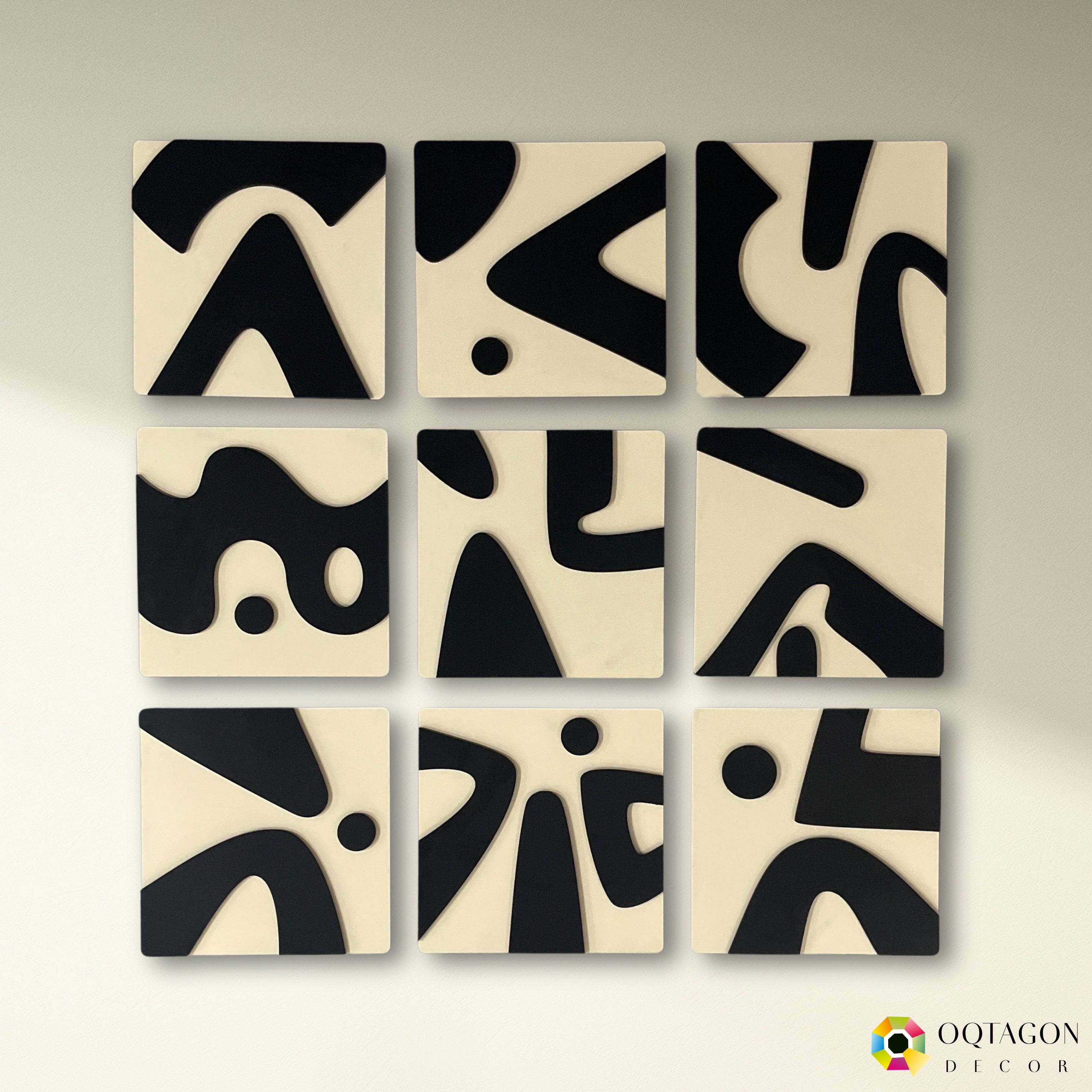 Geometry of Emotions – Abstract Wall Panels (Set of 9)