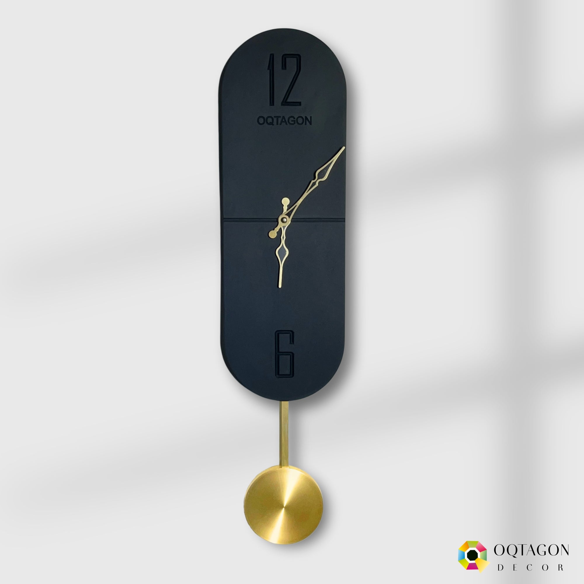 Vertical Noir – Designer Pendulum Wall Clock