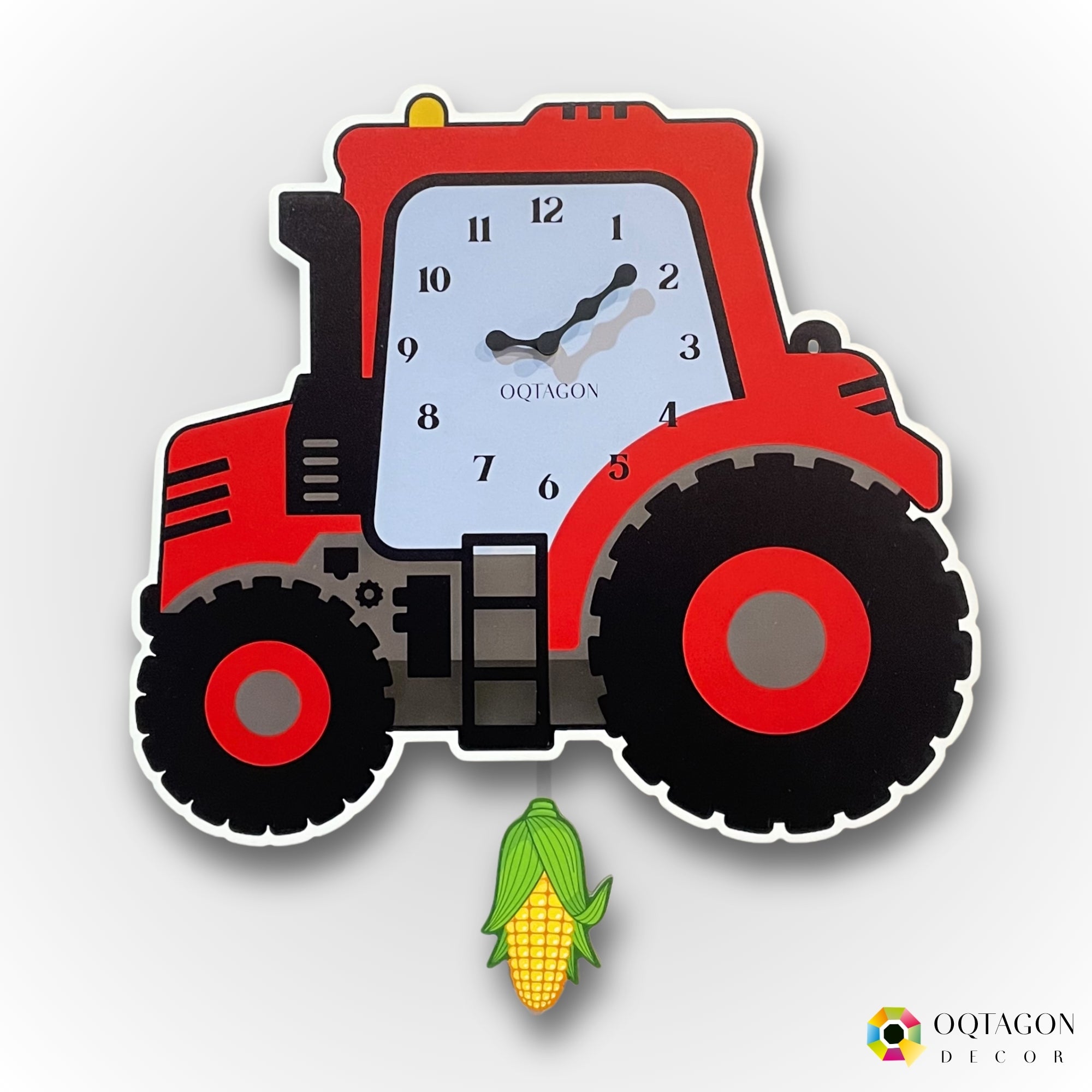 Little Farm Hero – Designer Tractor Kids Pendulum Wall Clock