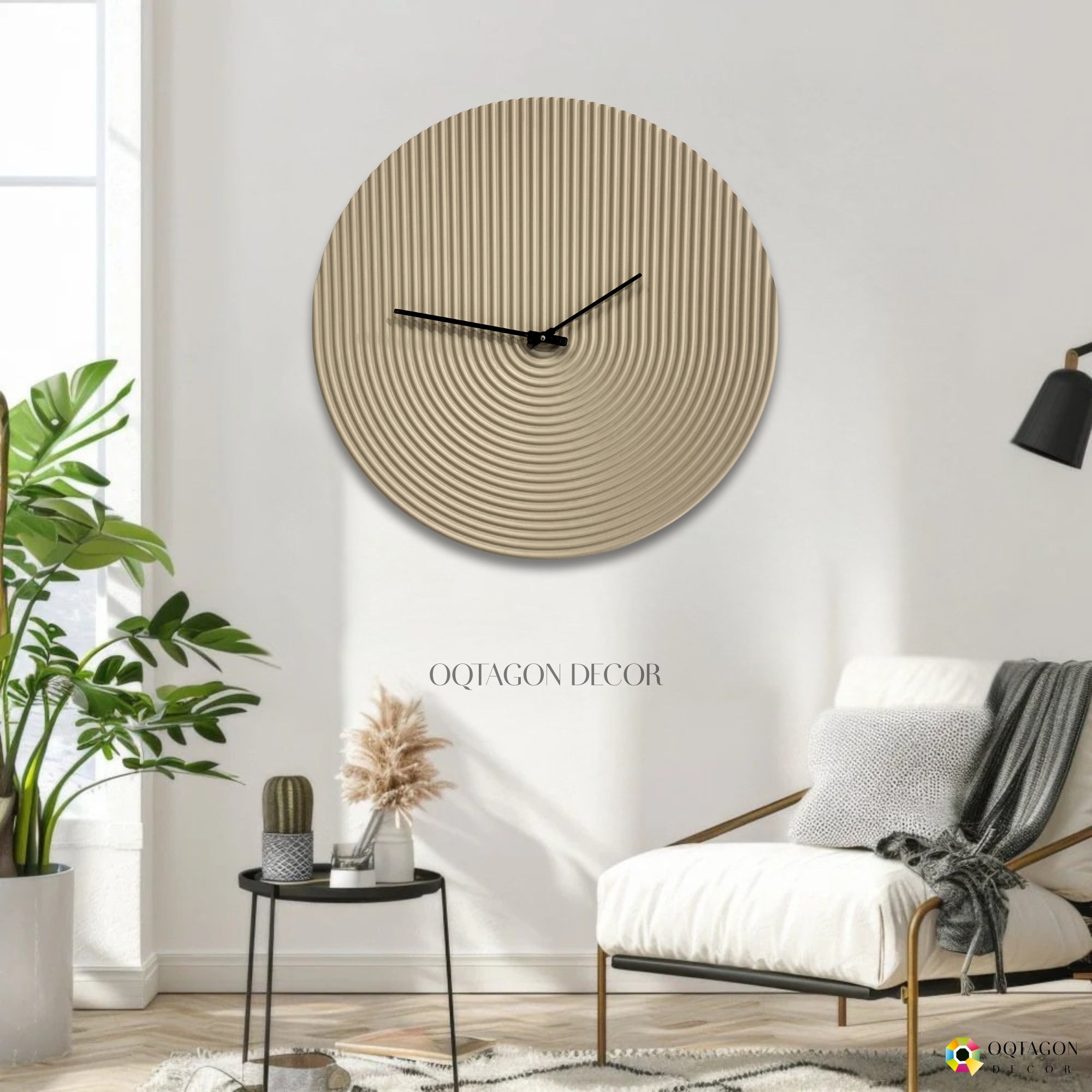Contemporary Wall Clock – Geometric Circle Design for Elegant Interiors