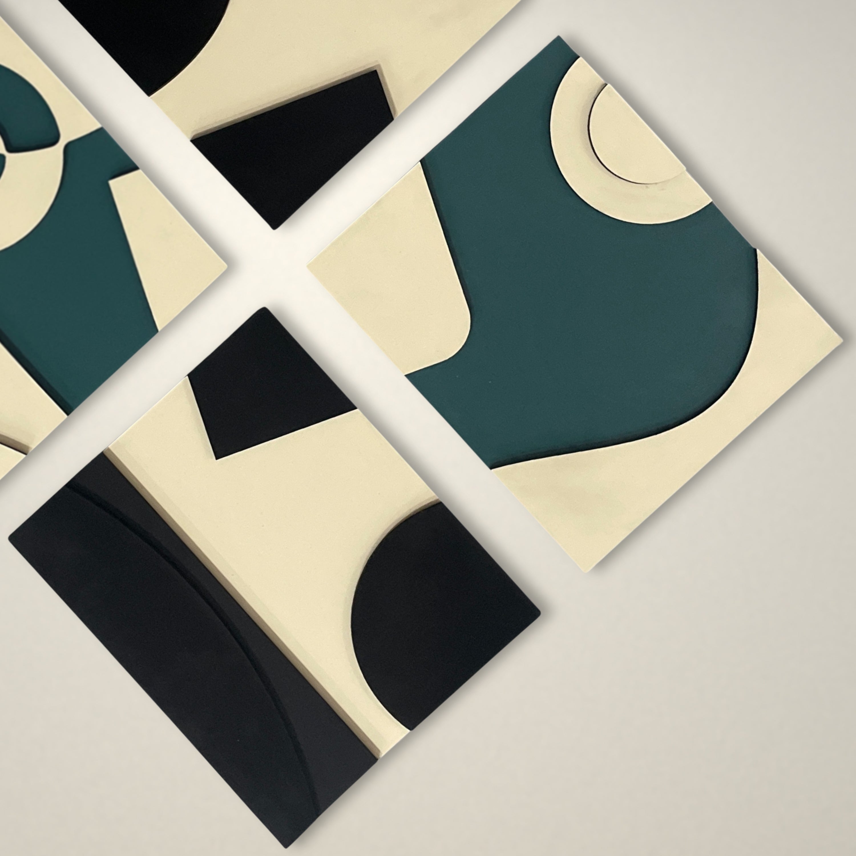 Modern Abstract Geometric Wall Art 4 Piece set