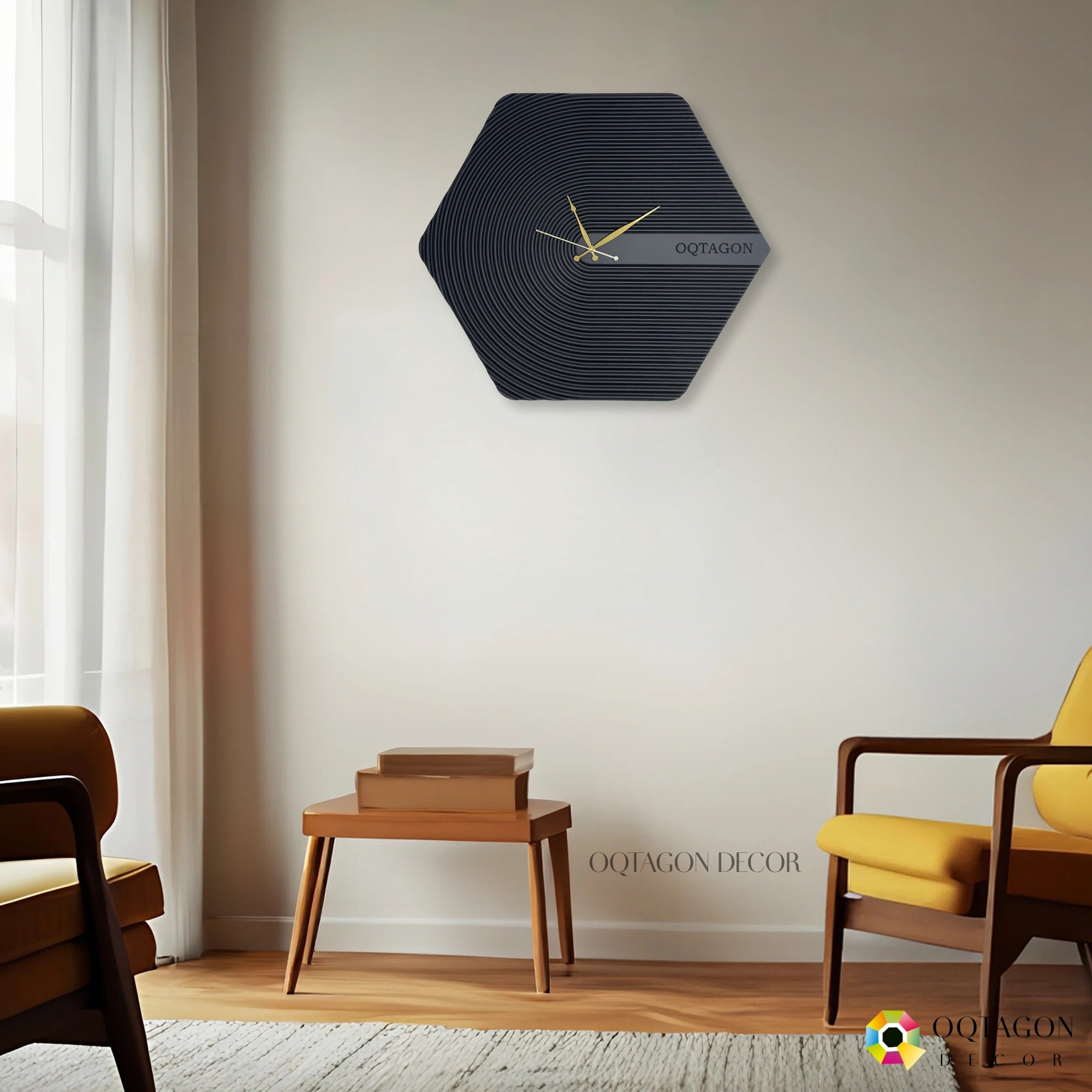 The Hexora Lux Series wall clock