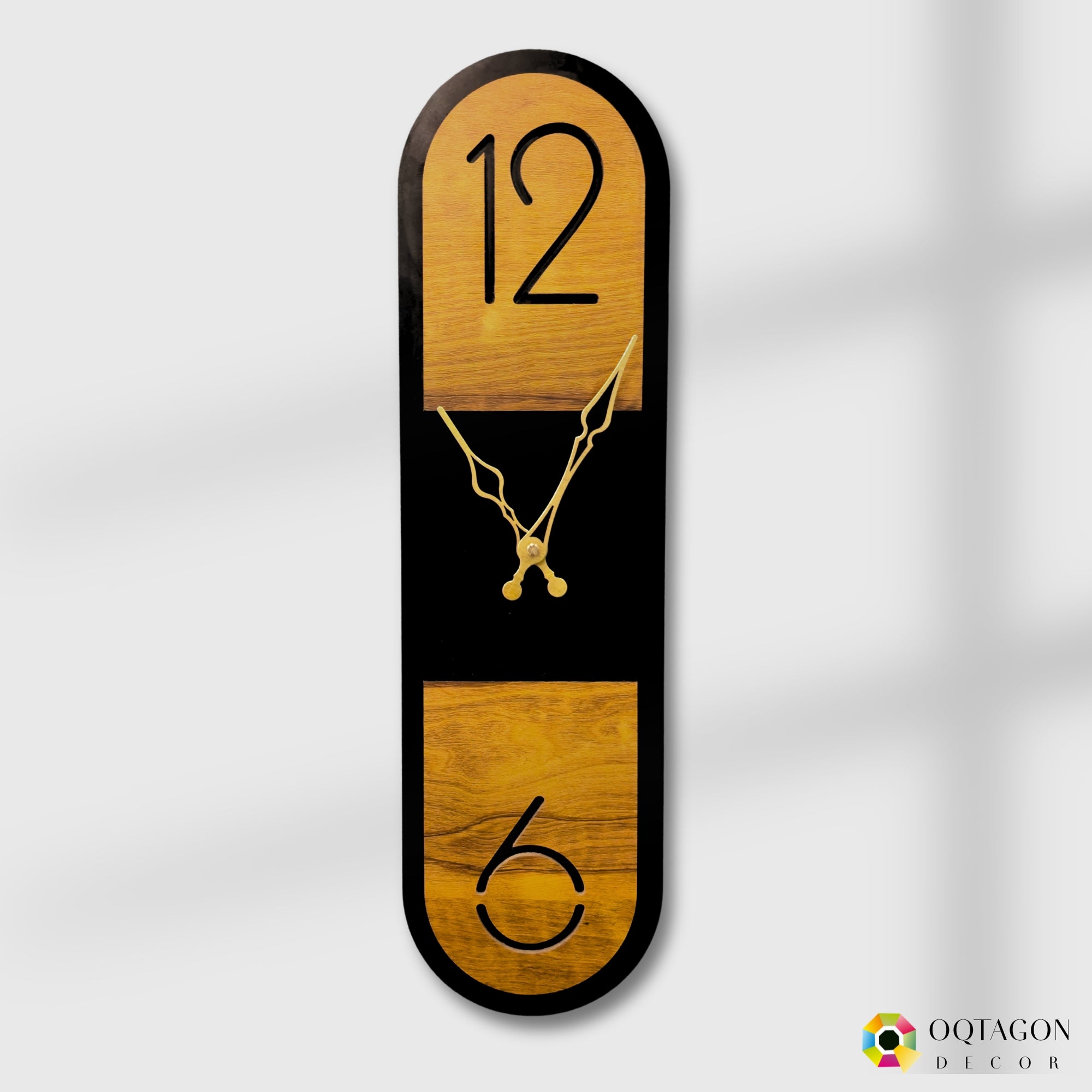 Wooden Aura Slim Designer Wall Clock Series- Modern Vertical Wall Decor