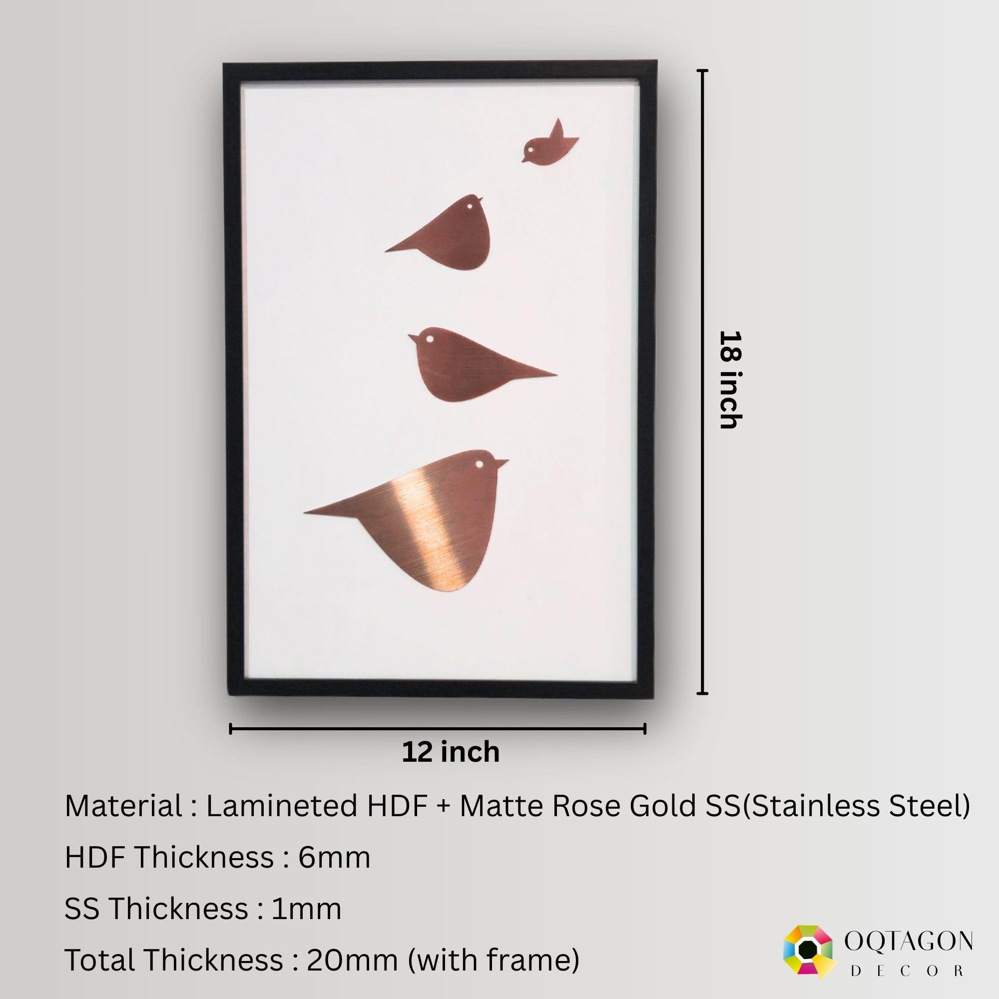 Harmony in Flight – Rose Gold Birds Designer Wall Art