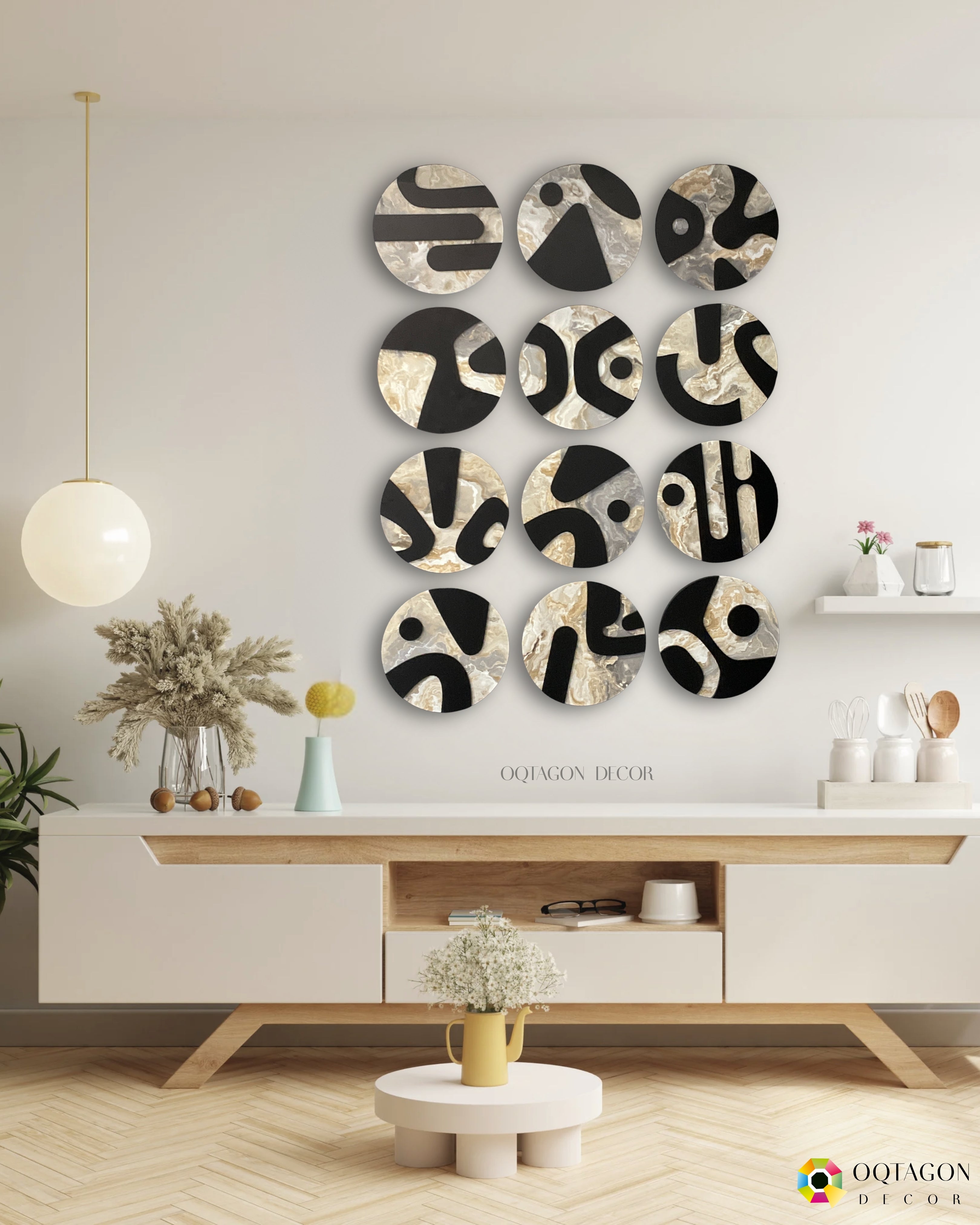 Abstract Orbits Wall Art Series - set of 12