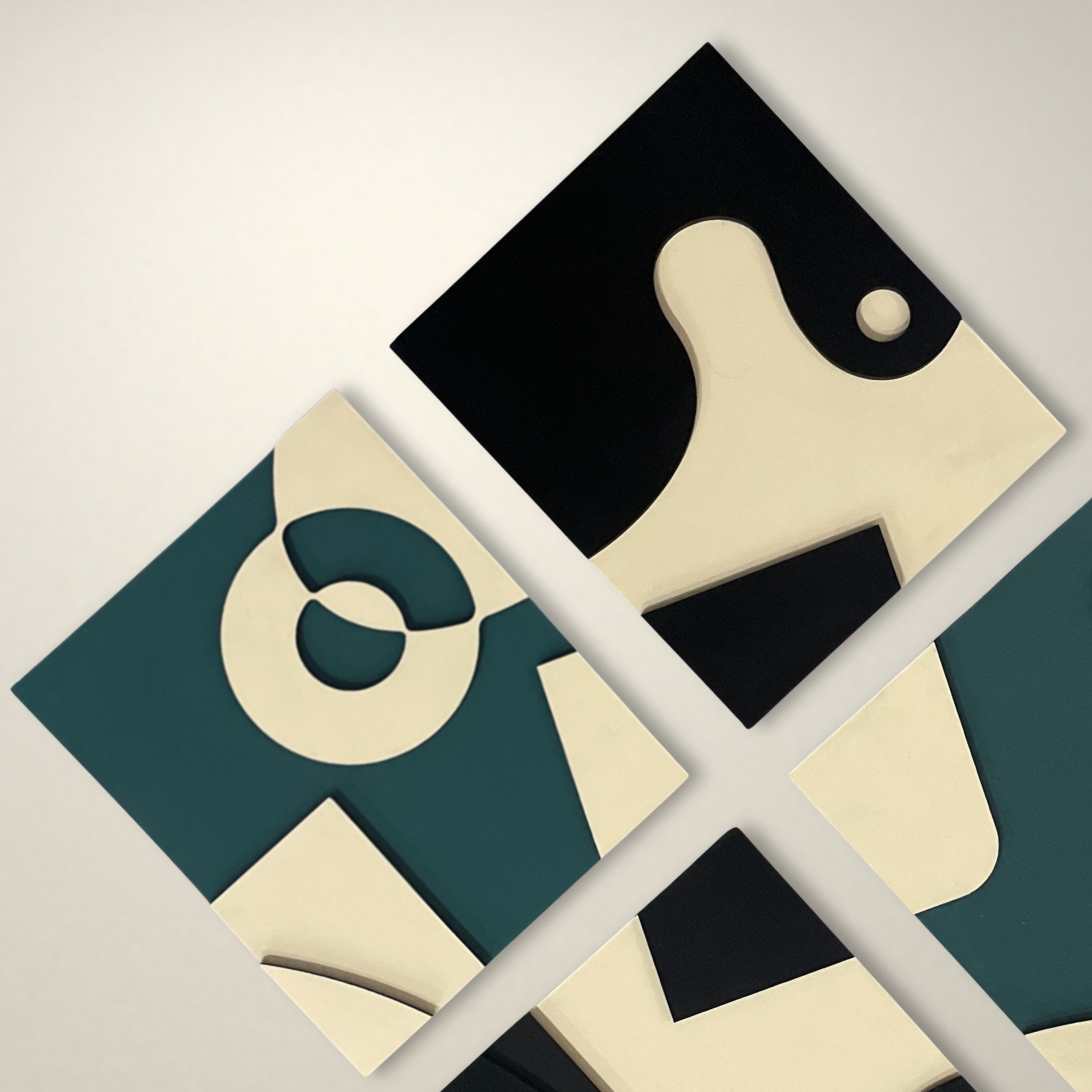 Modern Abstract Geometric Wall Art 4 Piece set