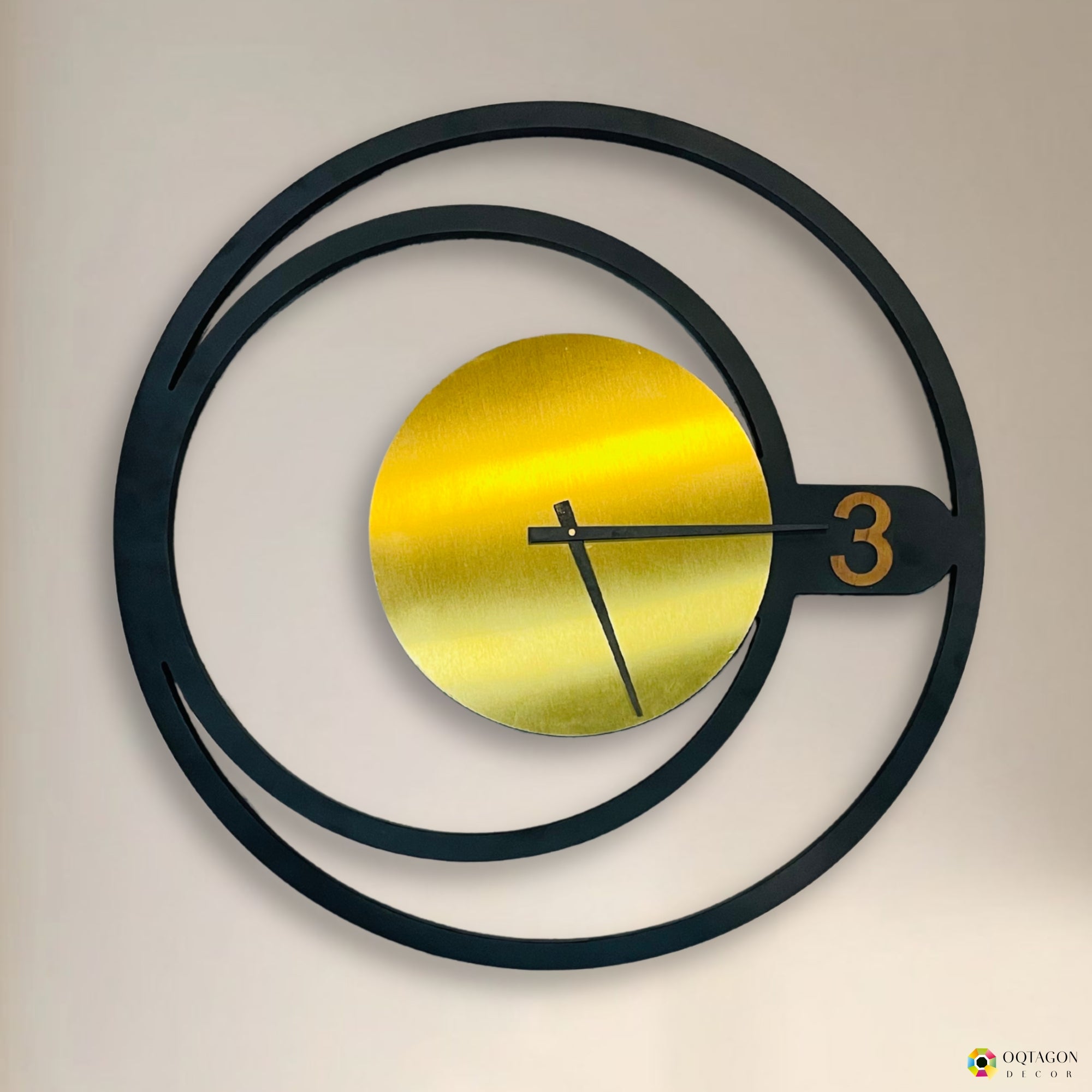 Designer Black and Gold Wall Clock