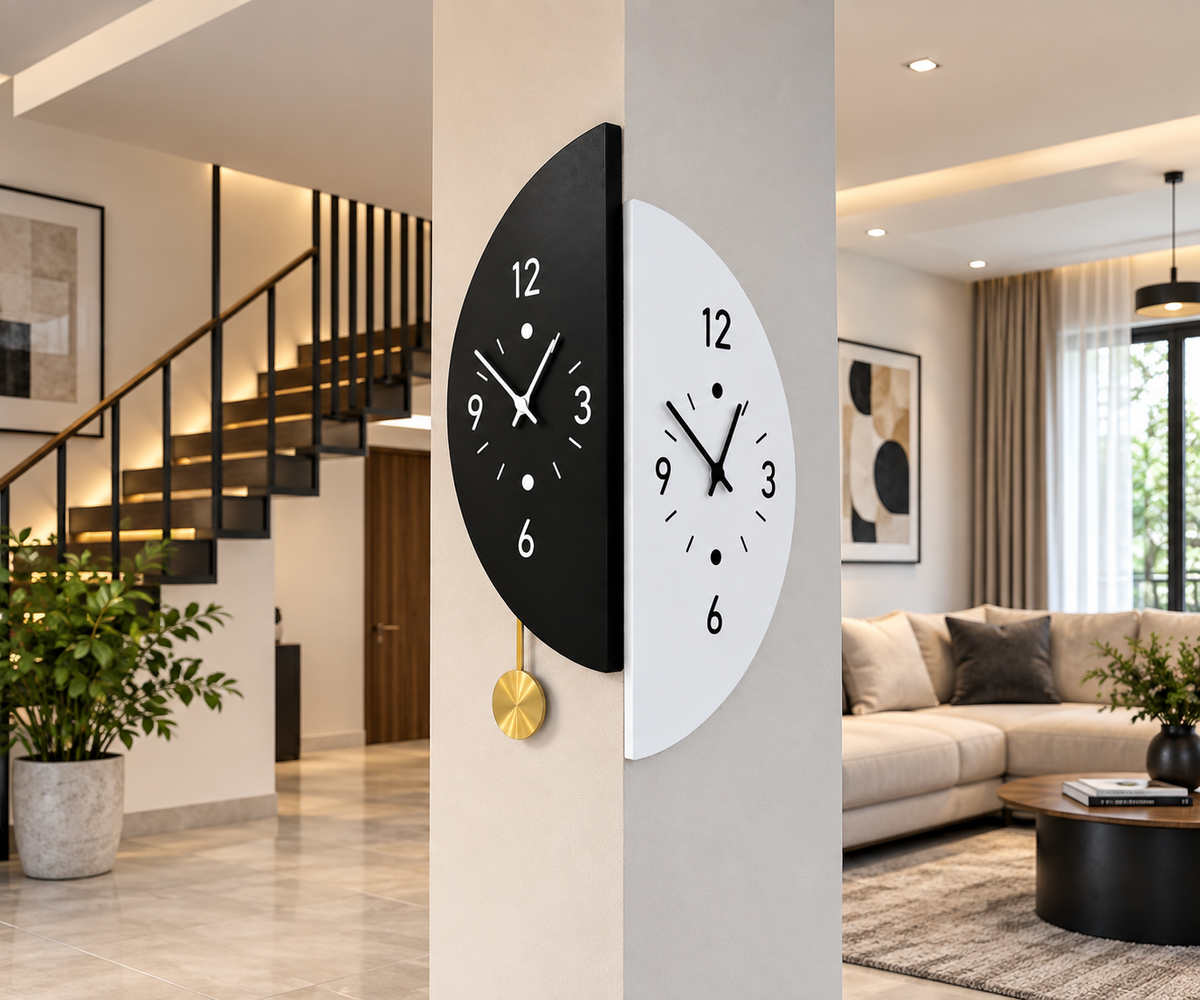 Corner Axis - Modern Dual-Sided Wall Clock