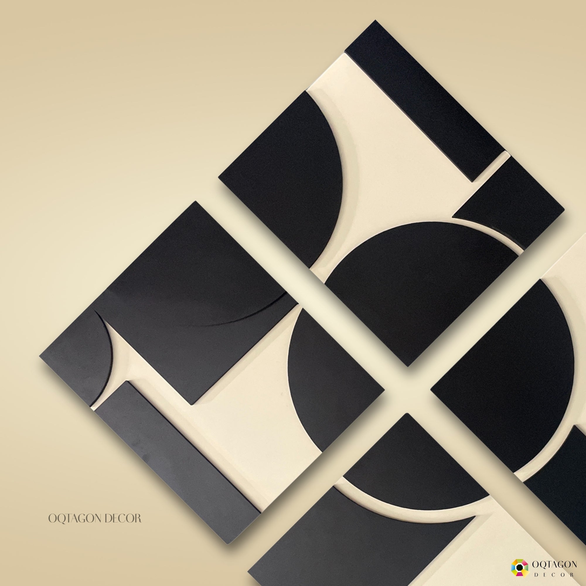 Minimalist Abstract Geometric Wall Art 4 Piece set