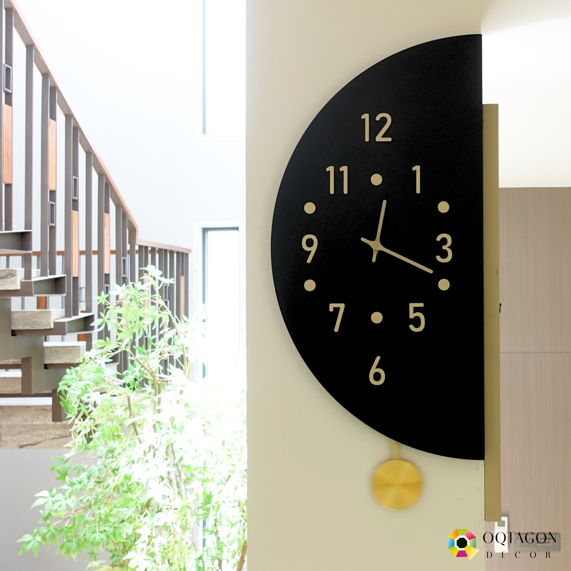 Corner Axis - Modern Dual-Sided Wall Clock
