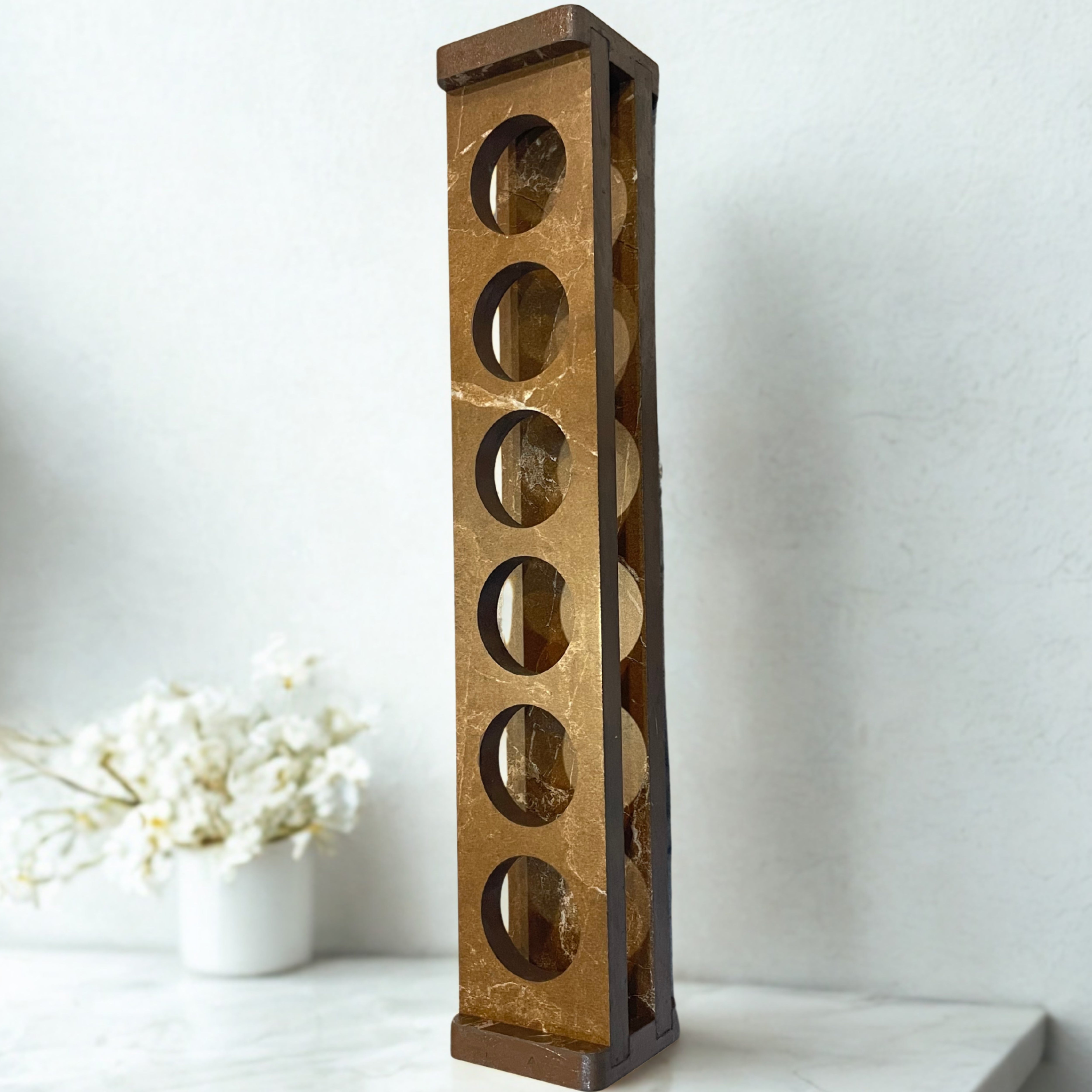 Premium Wooden structure Double-Sided Laminated 6 Shot Glass Holder Tray (Tray Only)