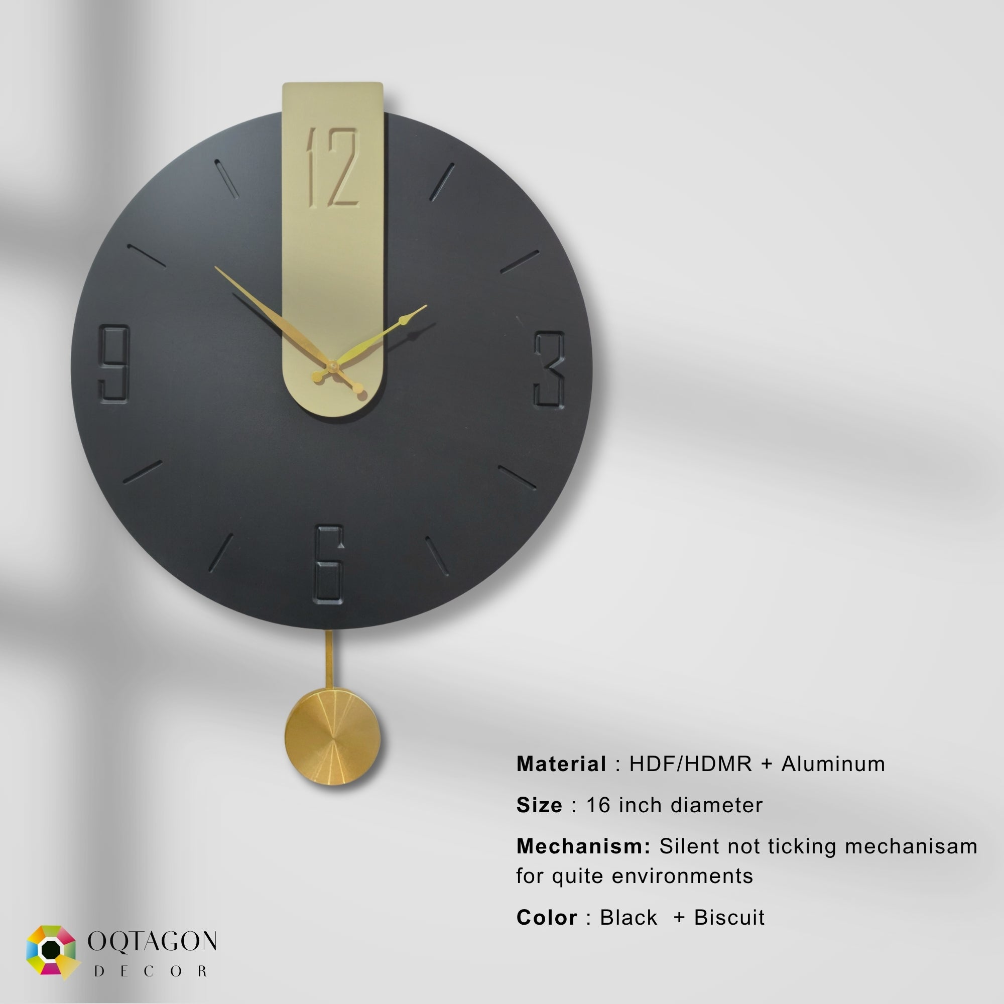 Midnight Gold – Luxury Pendulum Wall Clock