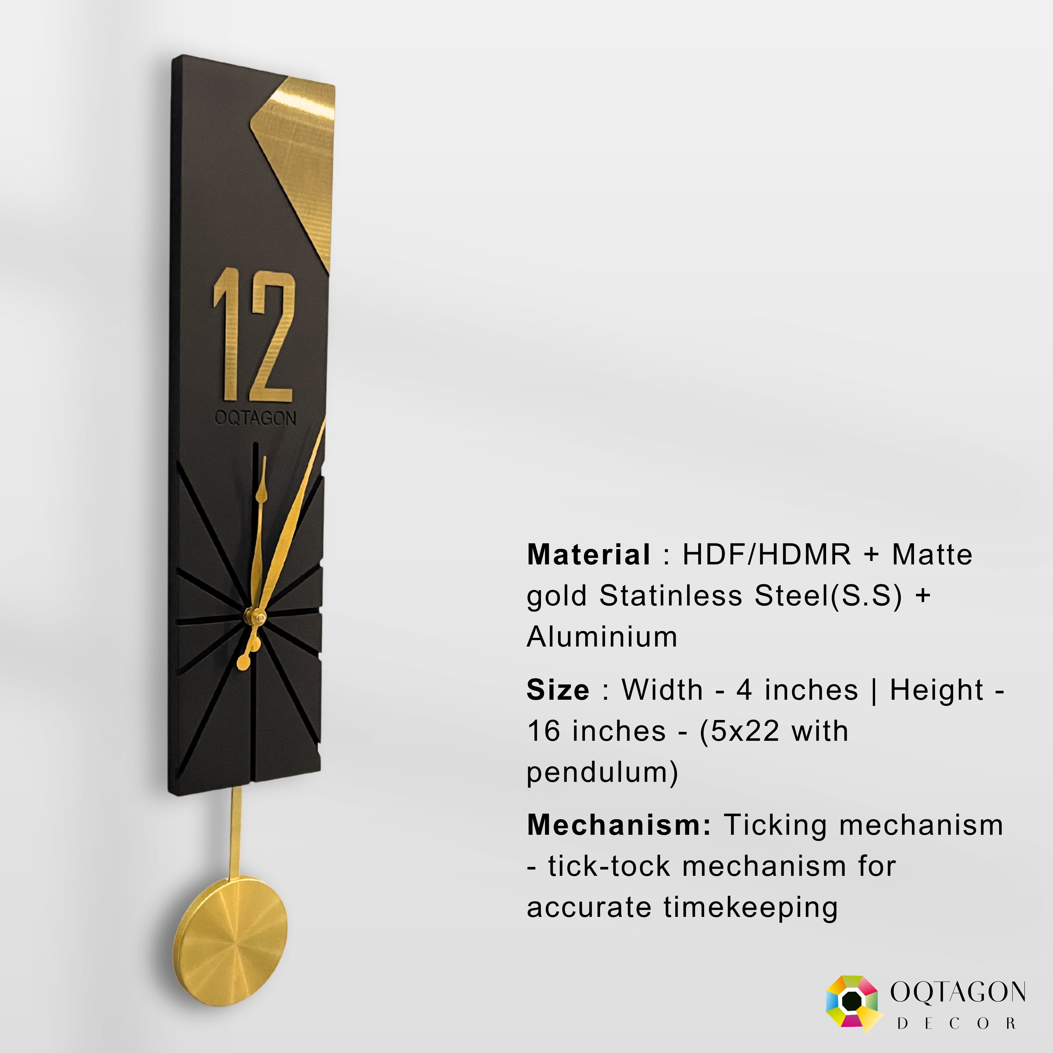 Vertical Aura - Designer Pendulum Wall Clock Series