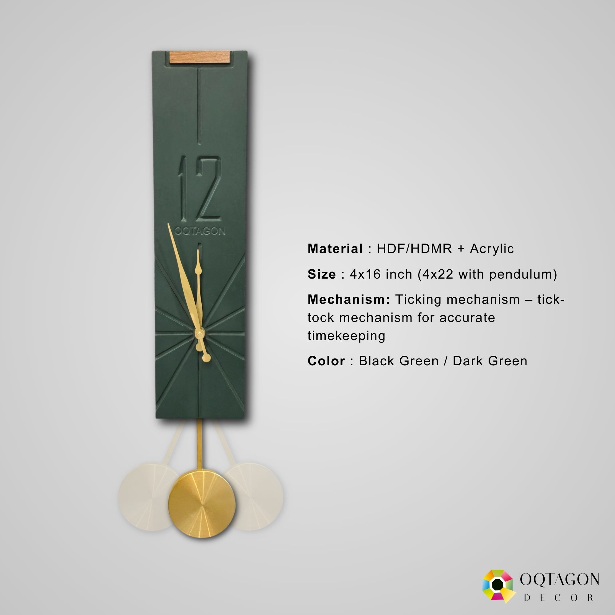 Vertical Aura - Designer Pendulum Wall Clock