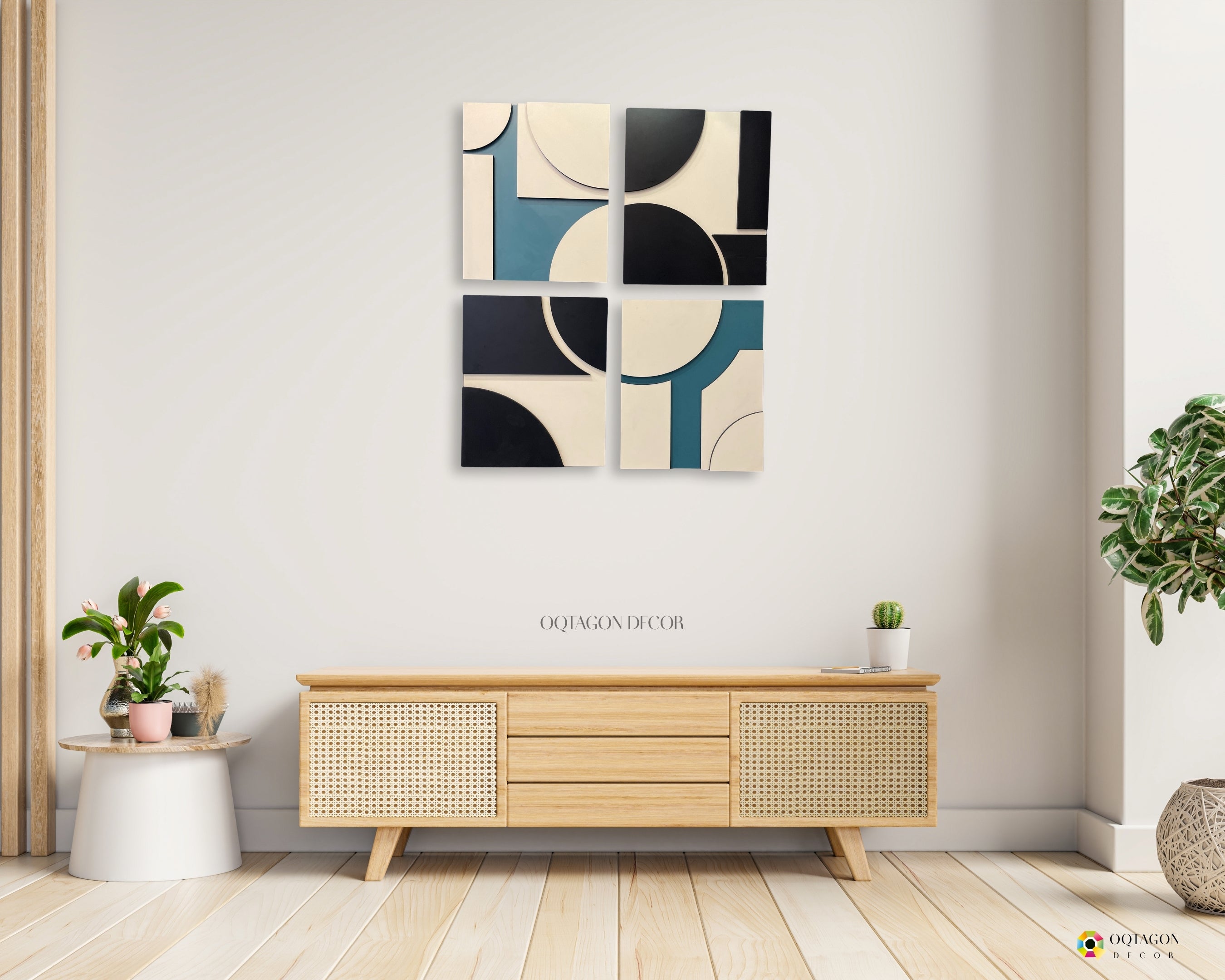 Minimalist Abstract Geometric Wall Art 4 Piece set