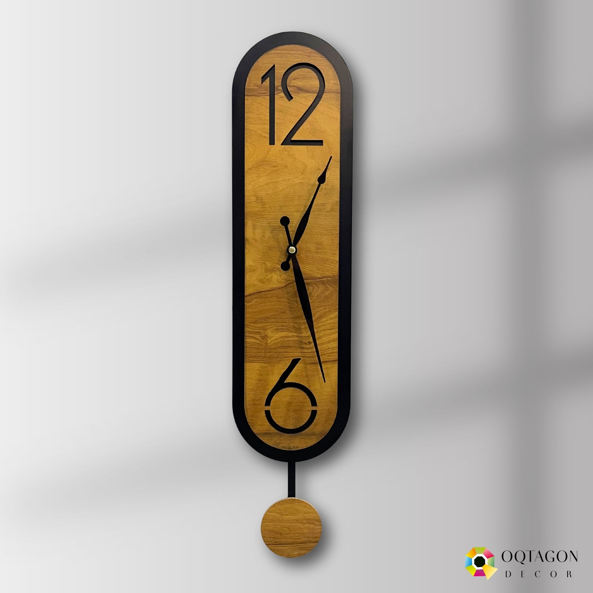 Wooden Aura Slim Pendulum Designer Wall Clock