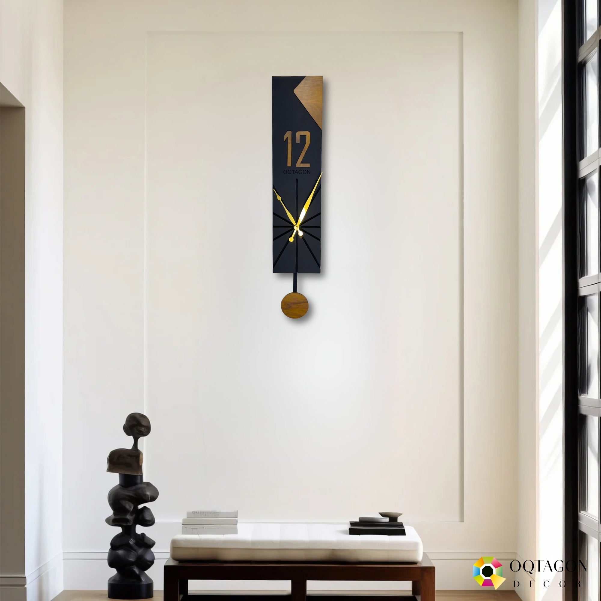 Vertical Aura - Designer Pendulum Wall Clock Series