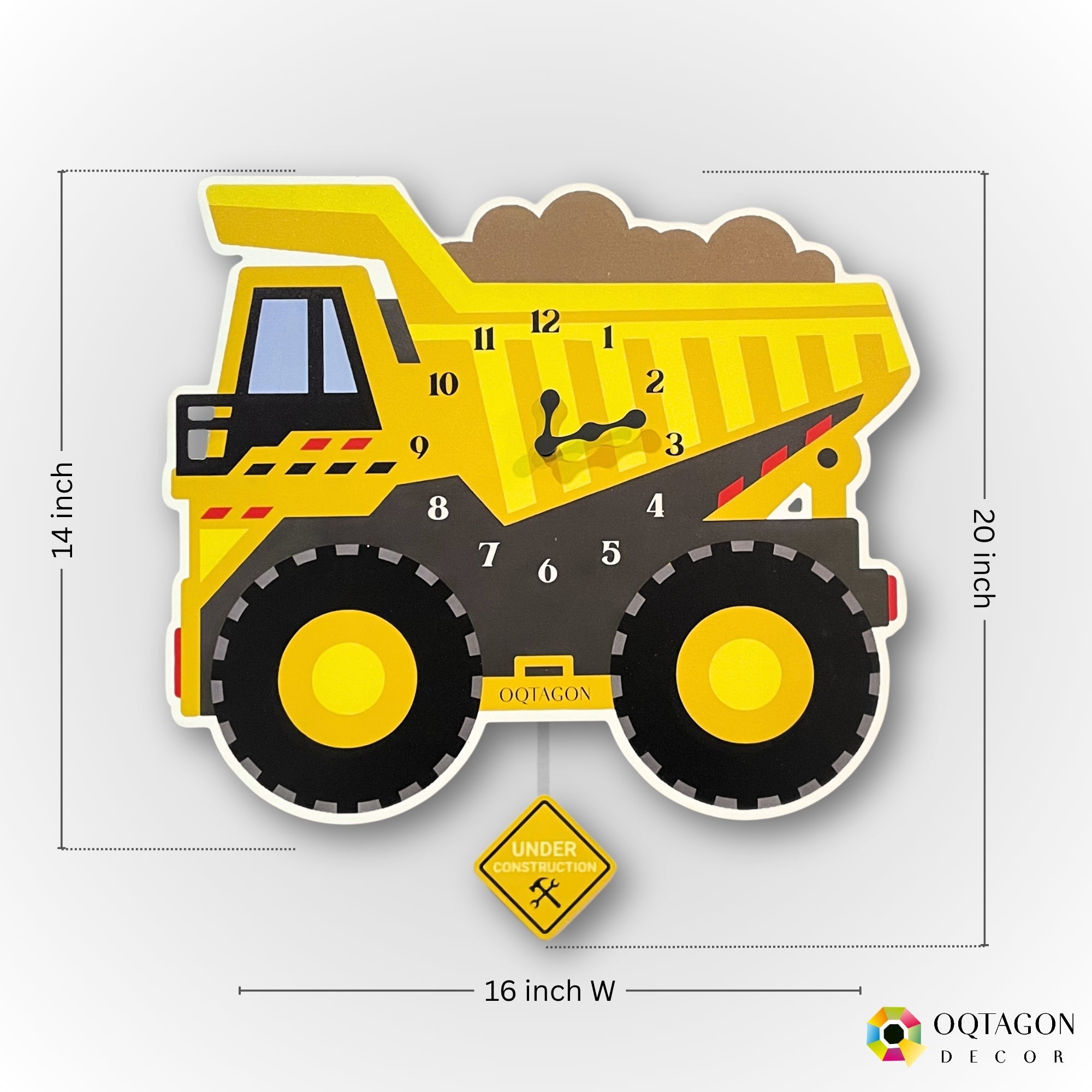 Mighty Dumper Truck – Designer Kids Pendulum Wall Clock