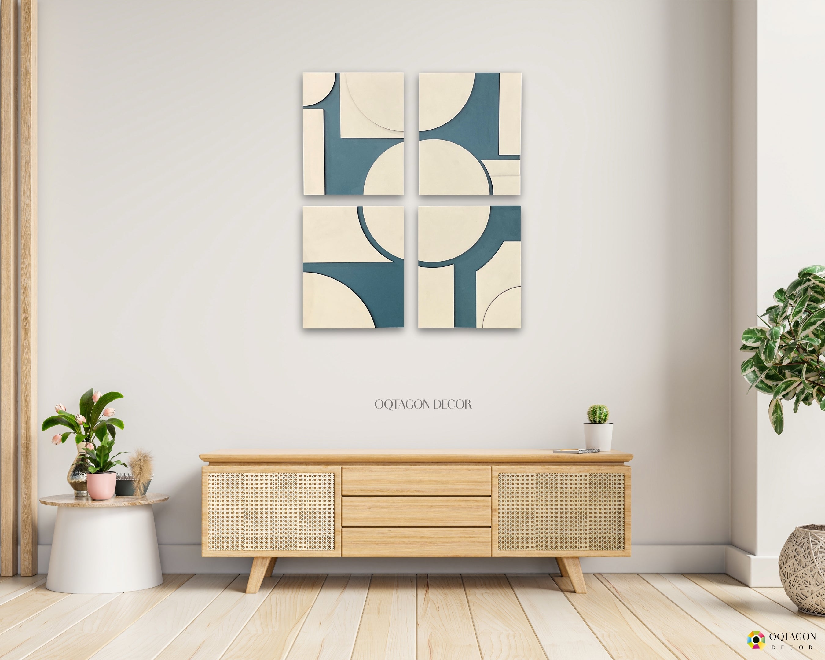 Minimalist Abstract Geometric Wall Art 4 Piece set