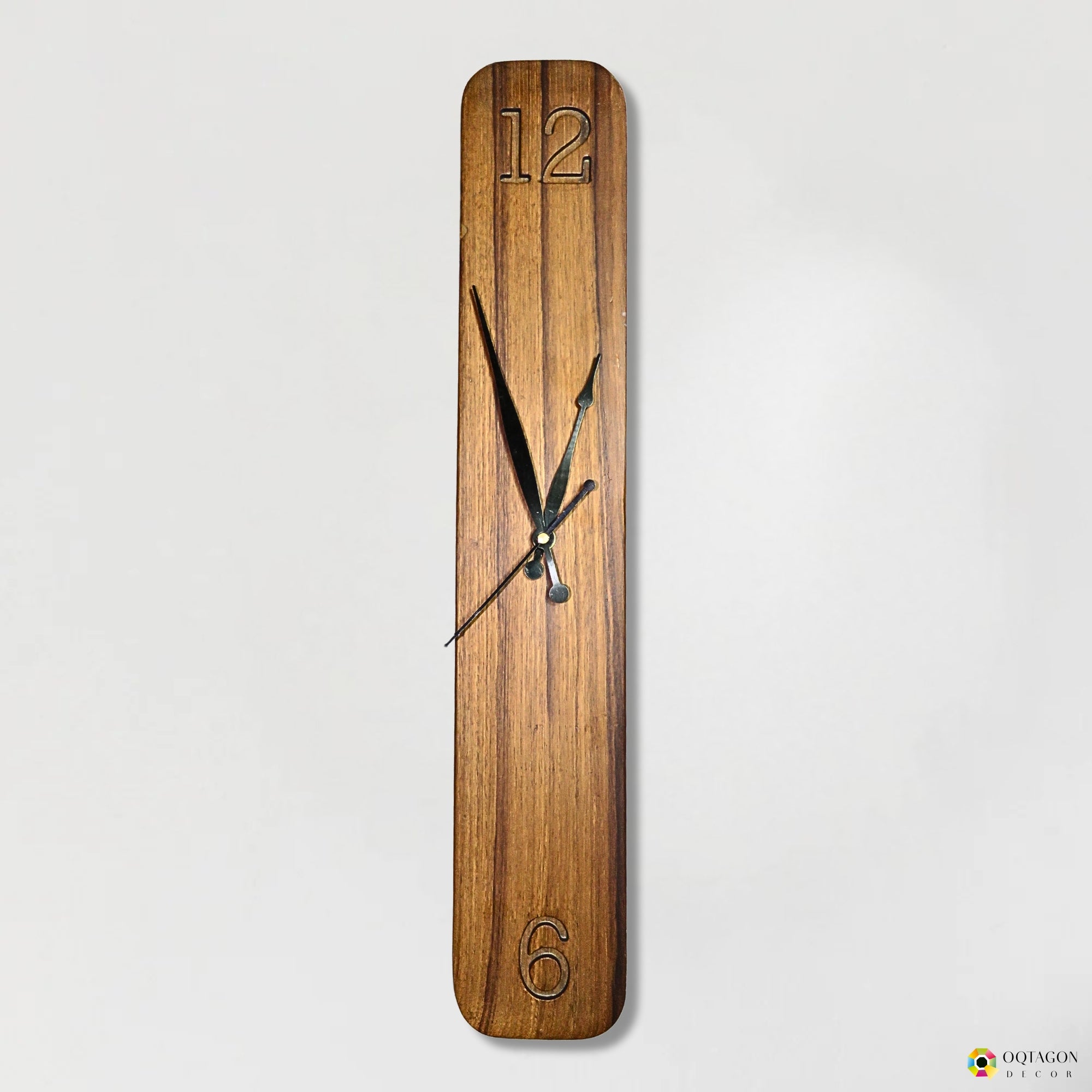 Minimalist Vertical Sagwan Wood Wall Clock